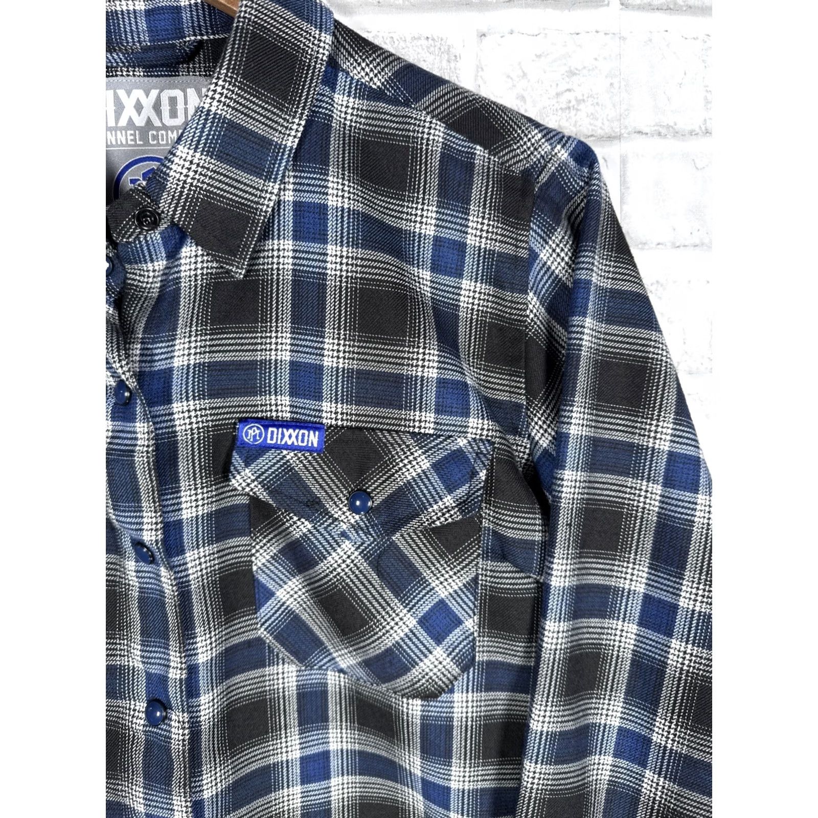 Vintage DIXXON PERFORMANCE Plaid Snap Button Flannel Shirt Womens M Blue Size M / US 6-8 / IT 42-44 - 3 Thumbnail
