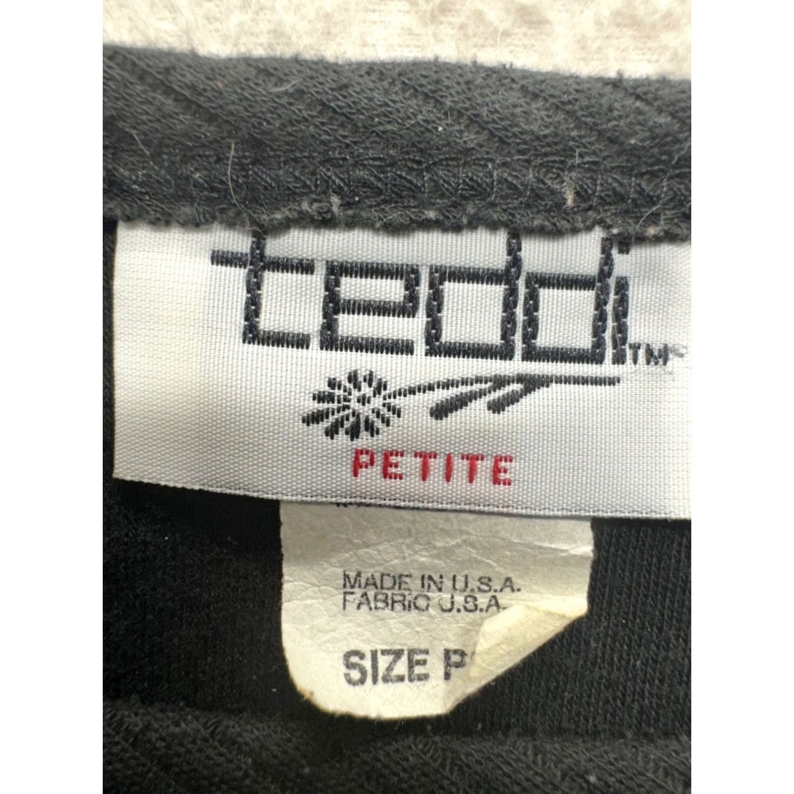 Vintage Teddi Giraffe Graphic T-Shirt Ribbed Black PS Cotton Blend USA Made Mens Short Sleeve Size S Womens Petite Size US S / EU 44-46 / 1 - 5 Thumbnail