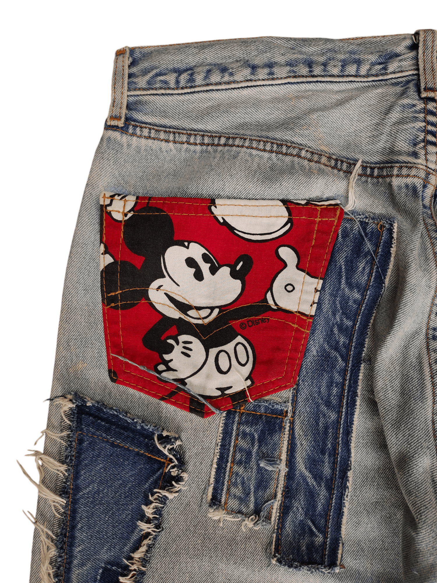 Levi's Vintage Clothing Vintage Levis 501 Mickey Mouse Distress Jeans Custom Size US 35 - 15 Thumbnail