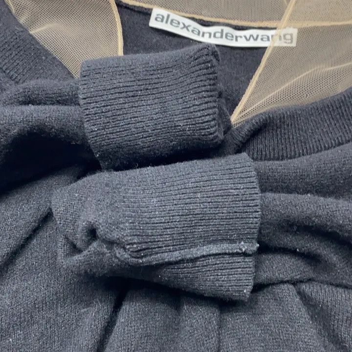 Alexander Wang Alexander Wang Black Sheer Neckline Crop Sweater - Size S / US 4 / IT 40 - 6 Thumbnail