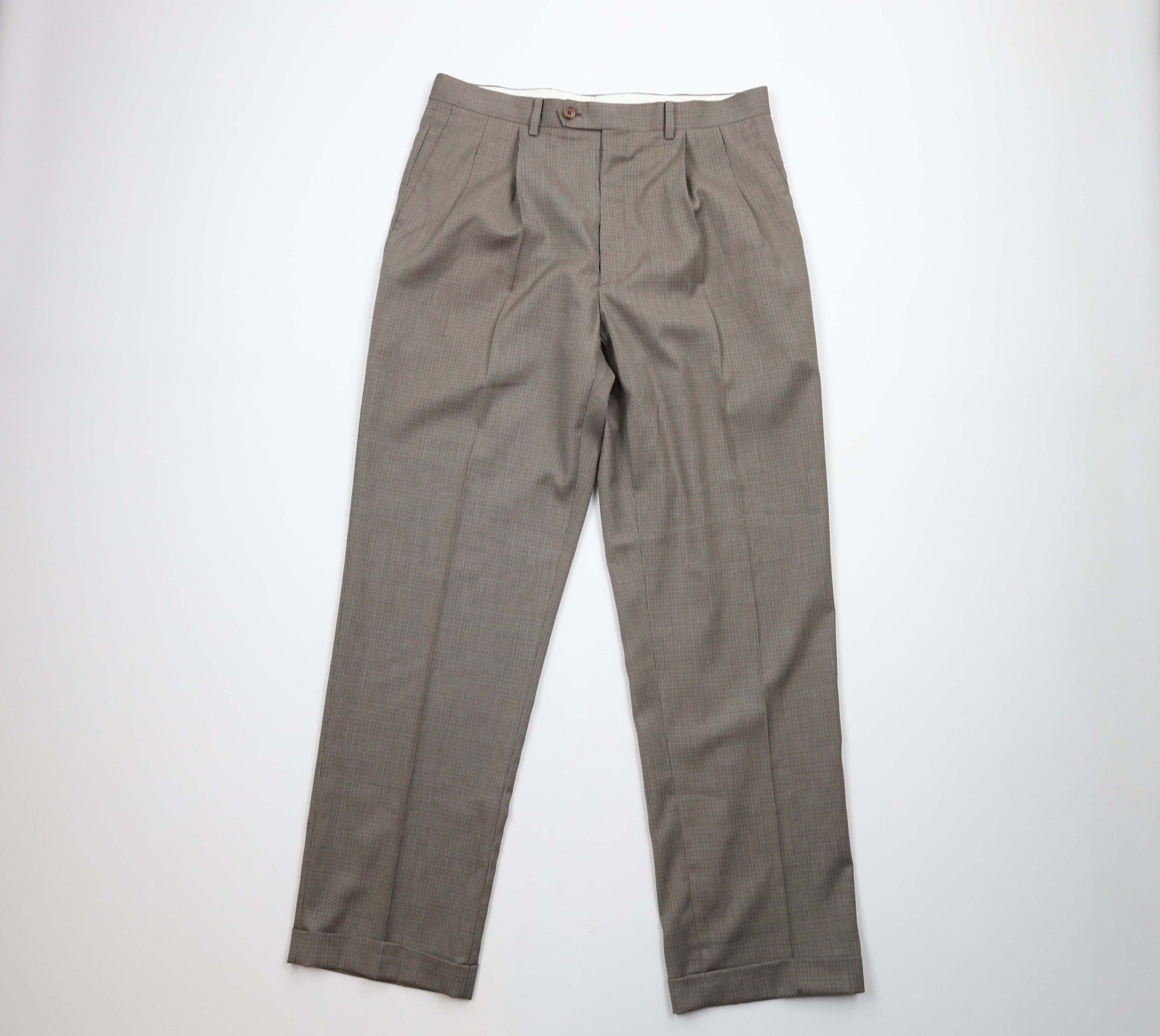 Ralph Lauren × Vintage Vintage 90s Ralph Lauren Cuffed Wide Leg Chino Pants Plaid Size US 34 / EU 50 - 1 Thumbnail