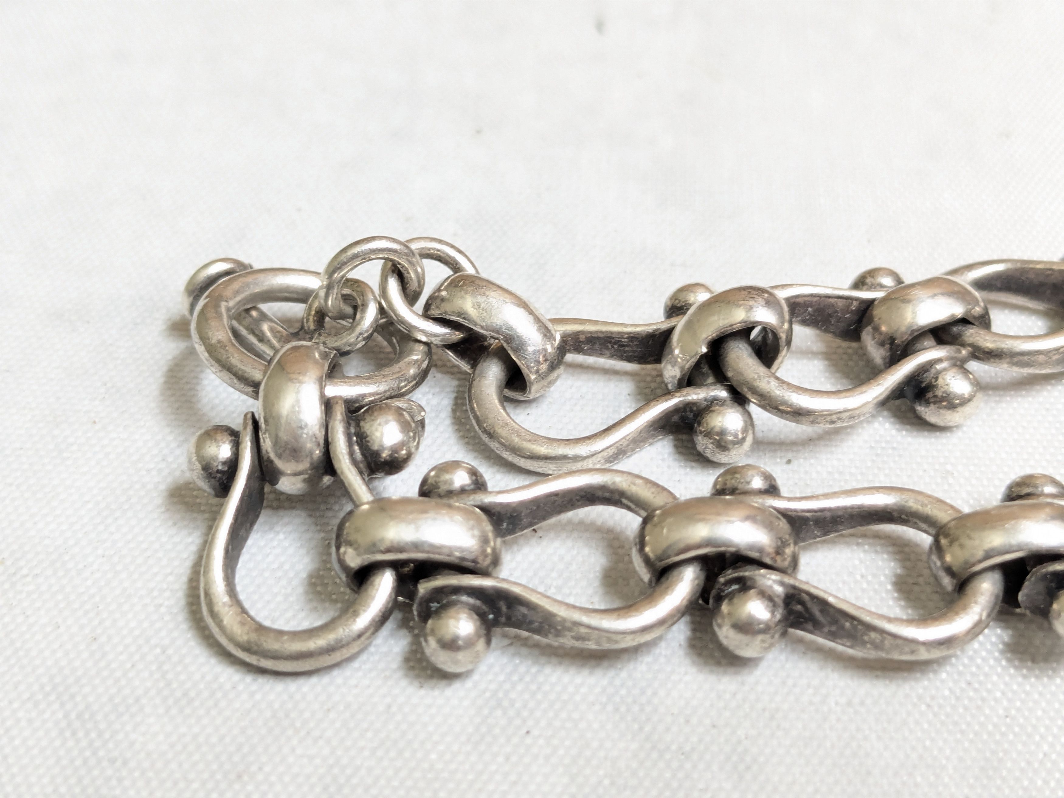 Jewelry Vintage Sterling Silver Equestrian Bracelet Taxco 7.75" Size ONE SIZE - 6 Thumbnail