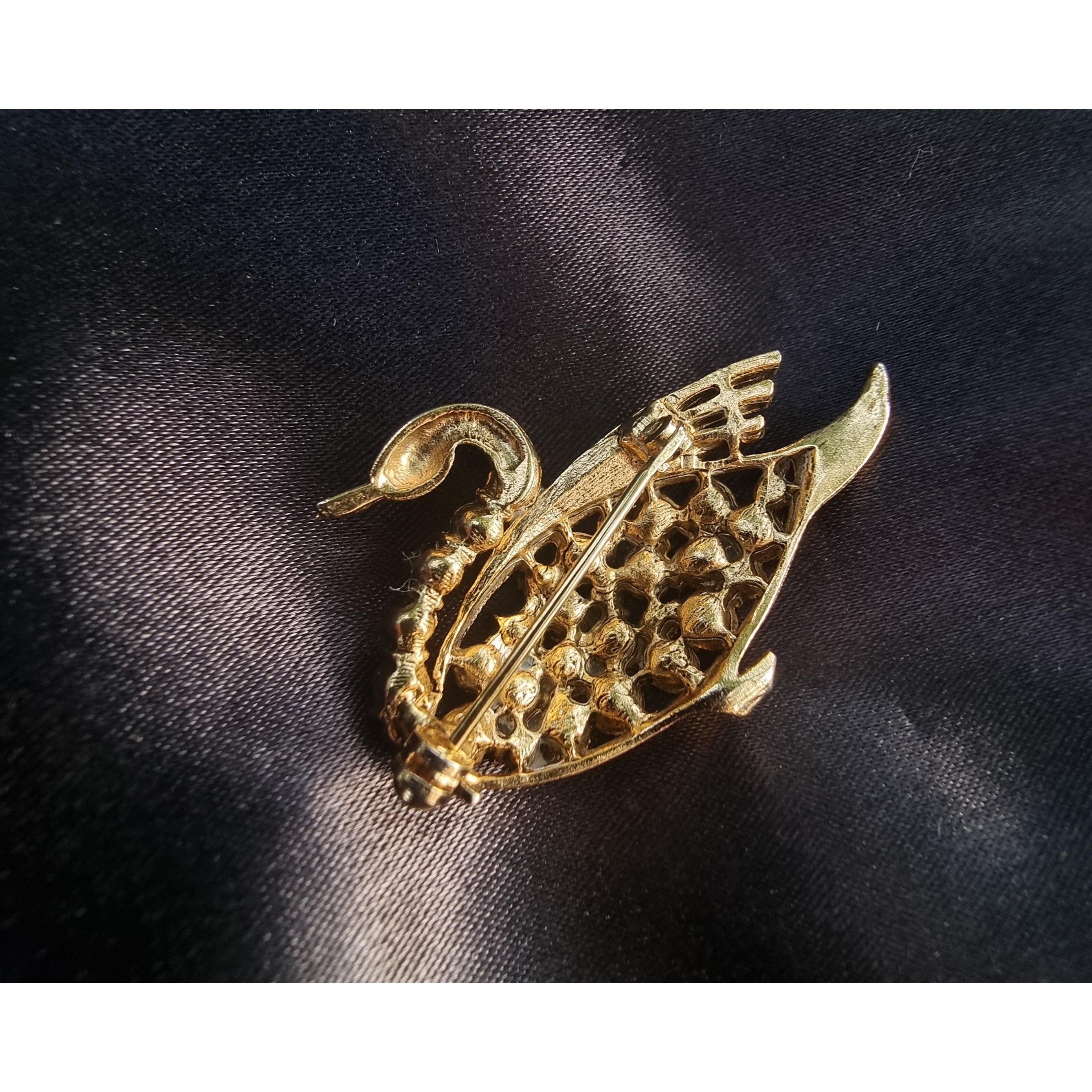 Vintage Vintage Swan Crystal Brooch Size ONE SIZE - 5 Thumbnail