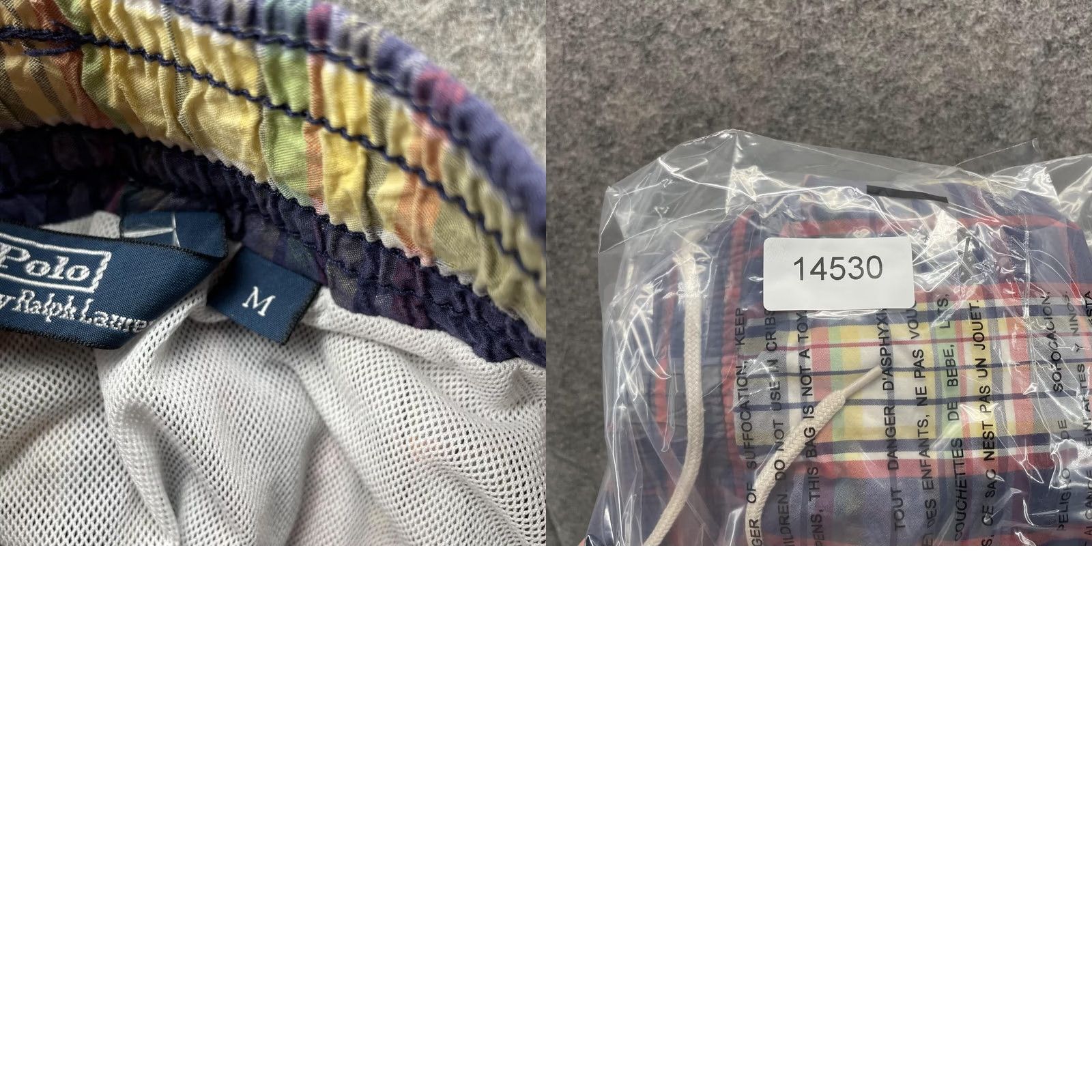 Polo Ralph Lauren VINTAGE Polo Ralph Lauren Shorts Men Medium Blue Red Madras Plaid Swim Trunks 90s Mens M Blue Plaid shorts Size US 31 - 9 Thumbnail