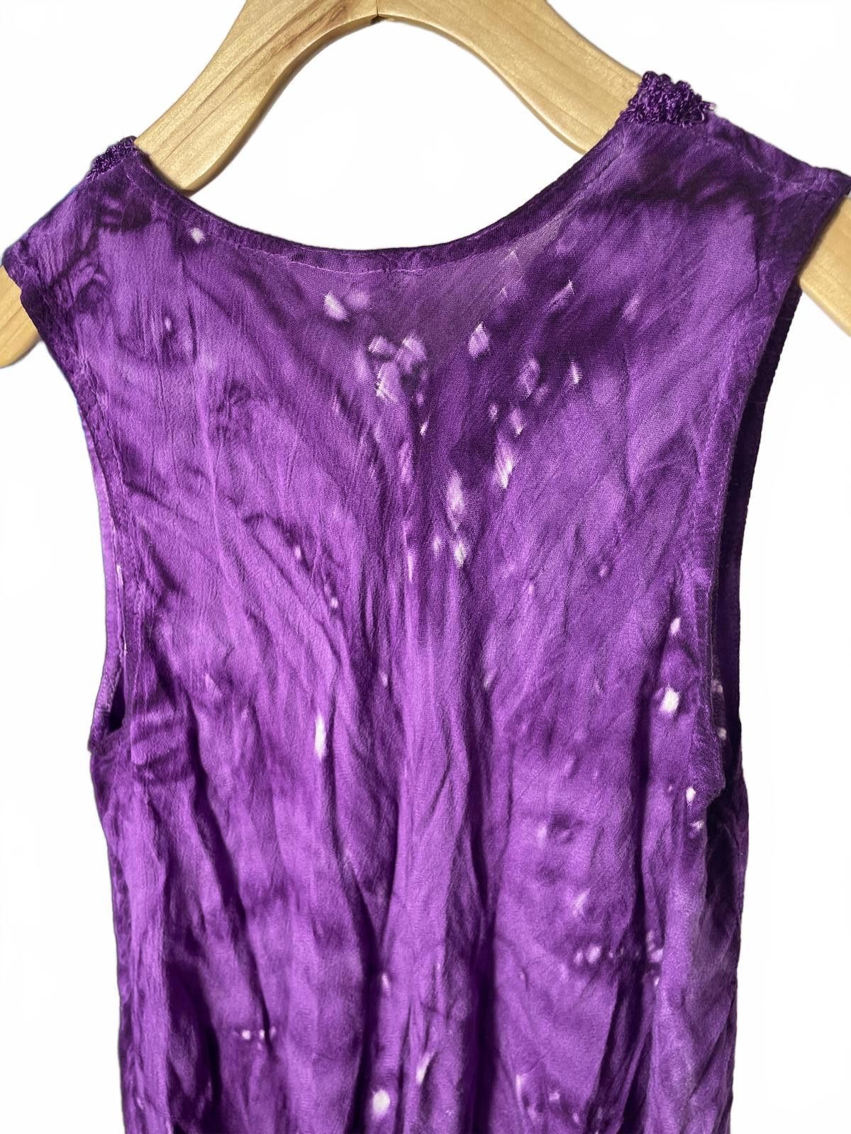 The Unbranded Brand Tie Dye Dress Women's OS Purple Embroidered Bohemian Hippie Size M / US 6-8 / IT 42-44 - 8 Thumbnail