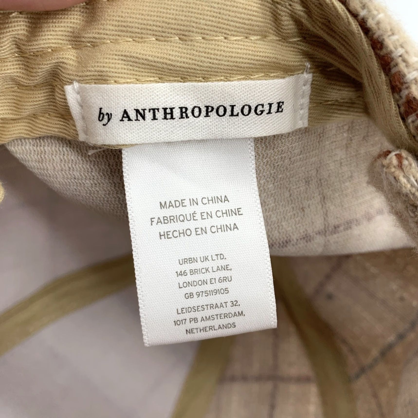 Anthropologie Anthropologie Hat Beige Tweed Plaid Adjustable Cap Strap Back Womens Baseball Cap Modern Casual Filigree Beadwork Size ONE SIZE - 5 Thumbnail