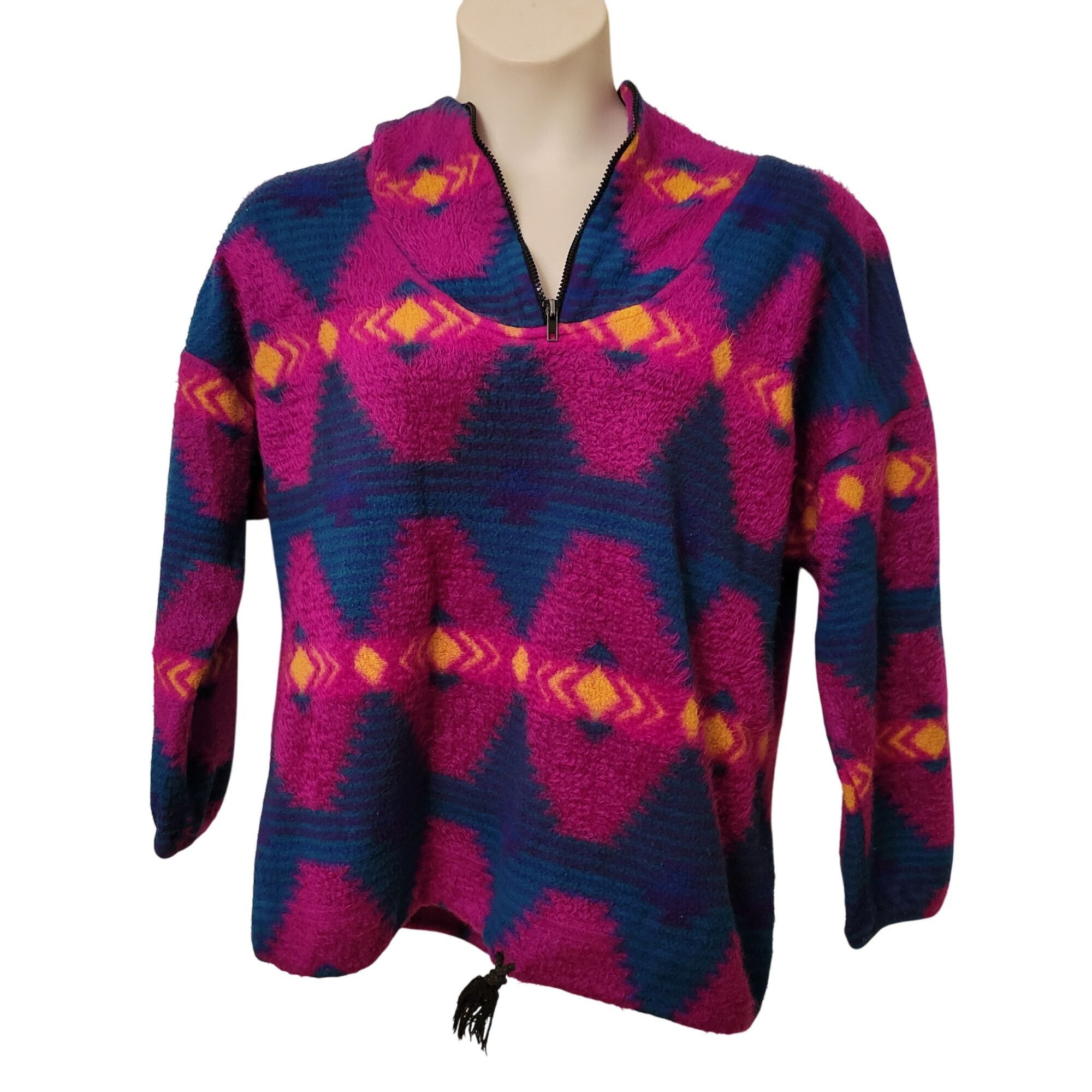 Vintage Jeans Wear Vintage M Southwestern Baja Hoodie Geometric Prin Size M / US 6-8 / IT 42-44 - 2 Thumbnail