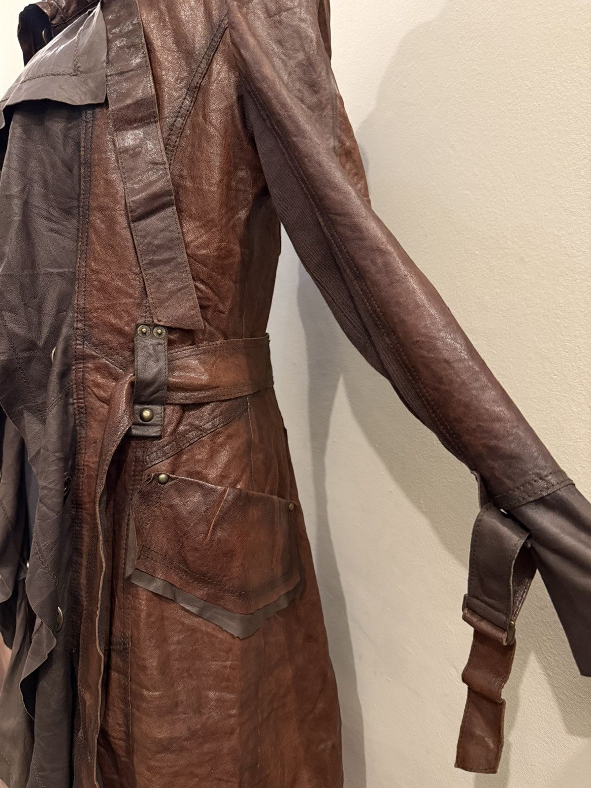 14th Addiction 2000’s avant-garde Leather coat korean designer brand tankus Size S / US 4 / IT 40 - 9 Thumbnail