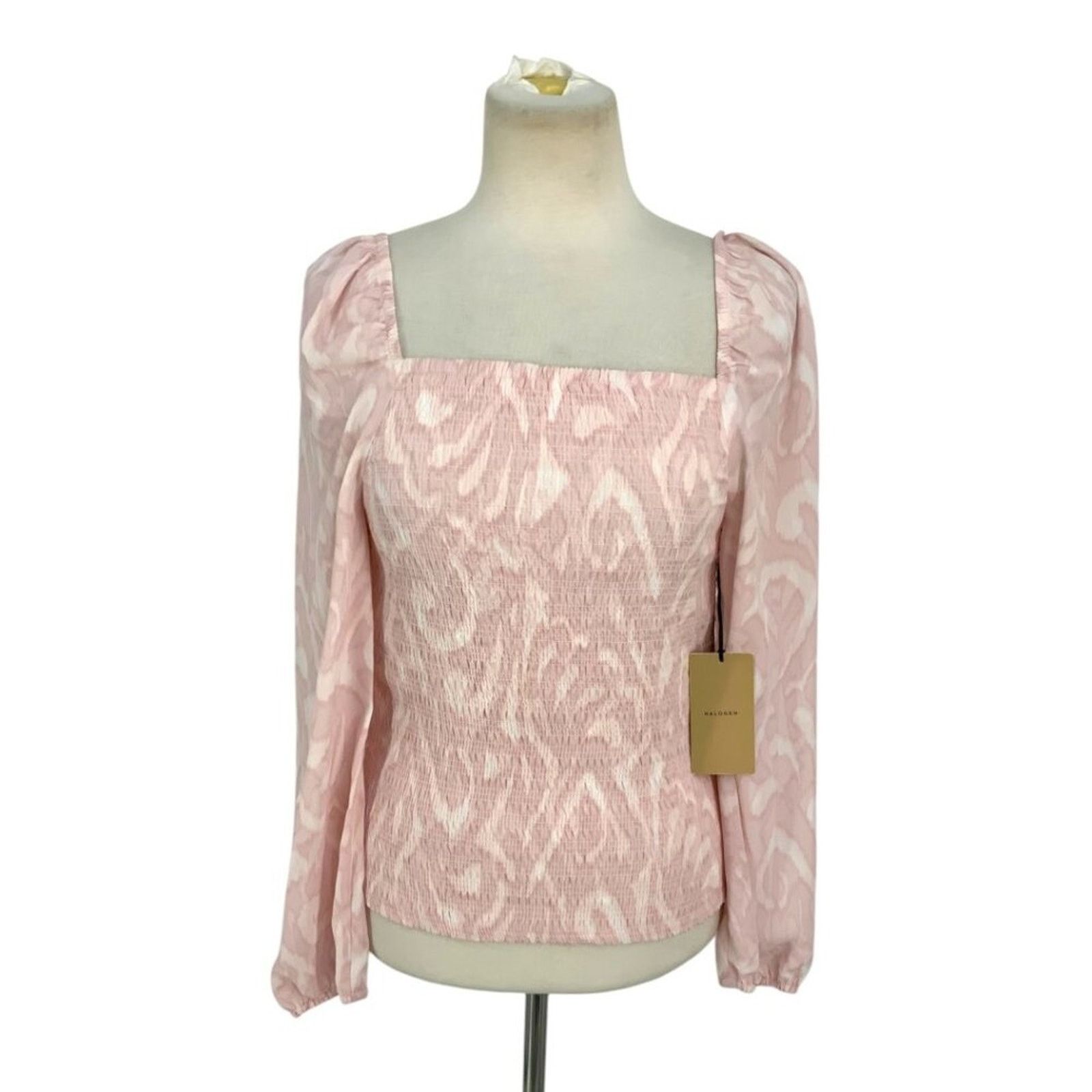 Other Halogen Variegated Smocked Blouse Pink Sz Small NWT $89 MSRP Size S / US 4 / IT 40 - 2 Thumbnail