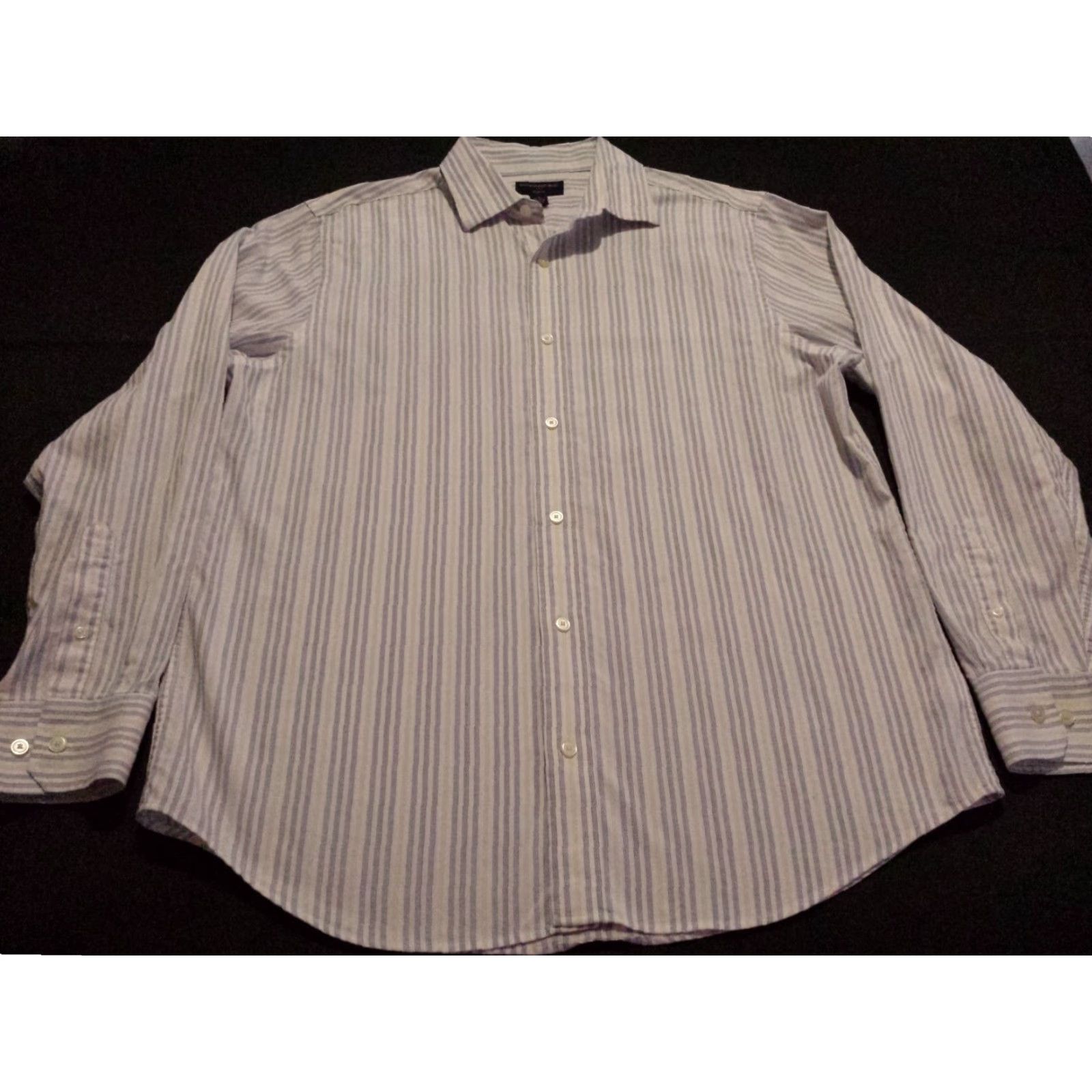 Banana Republic Banana Republic Mens Large Long Sleeve Button-Front Multicolor Striped Shirt Size US L / EU 52-54 / 3 - 5 Thumbnail
