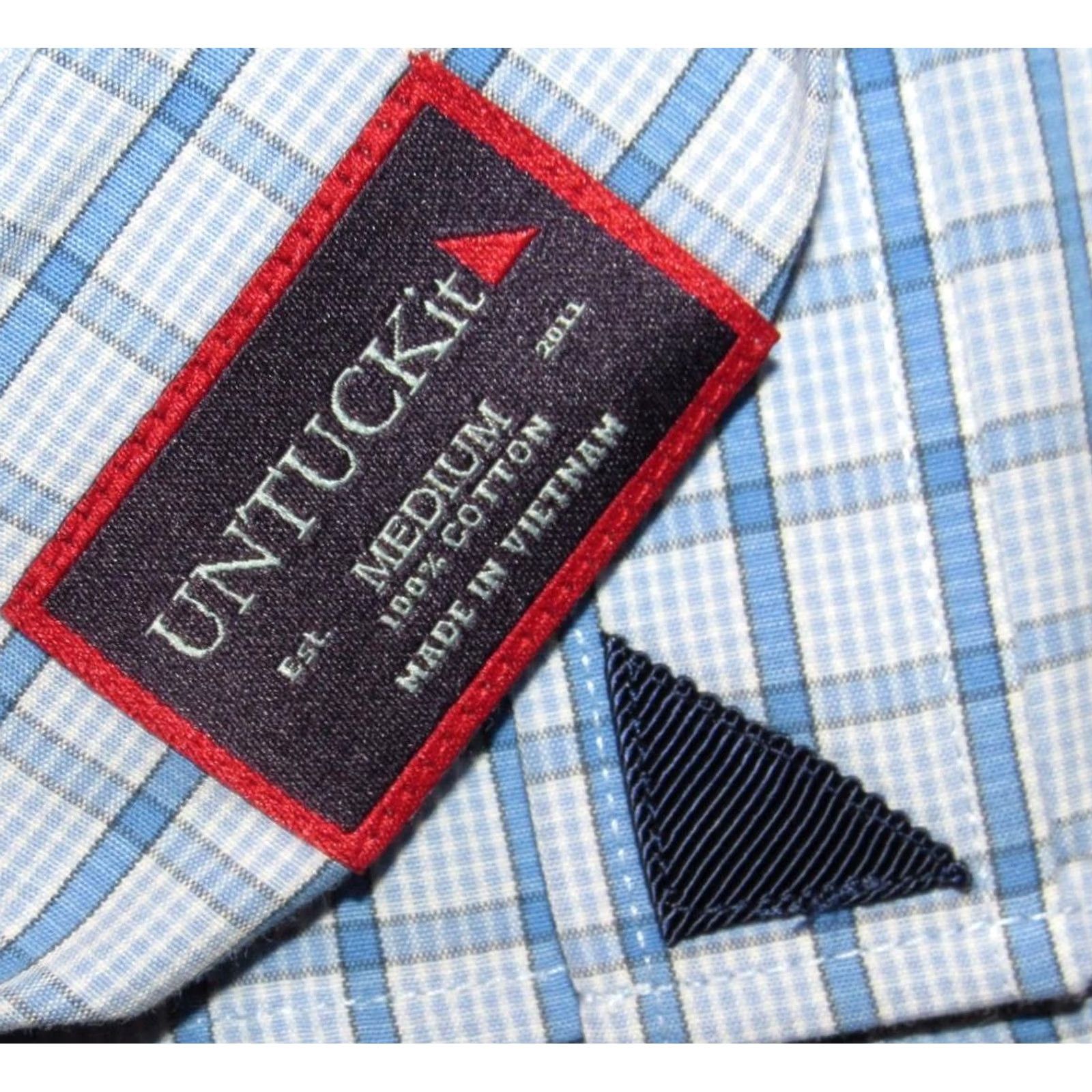 UNTUCKit UNTUCKIT Blue Plaid Long Sleeve Button Down Shirt Medium M Mens Shirt XS? Size US M / EU 48-50 / 2 - 3 Thumbnail