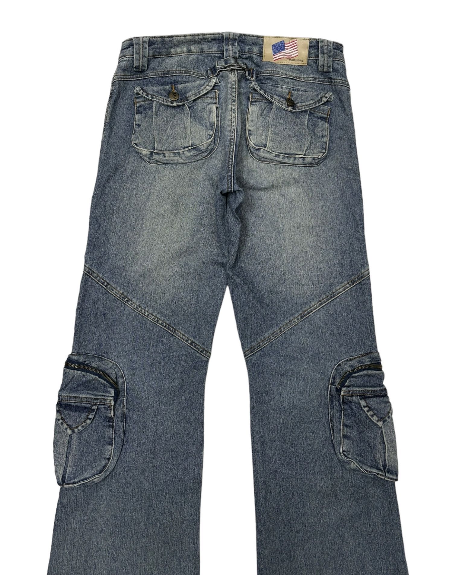 If Six Was Nine 🔥14TH ADDICTION INSPIRE BONDAGE 3D POCKET FLARE CARGO JEANS Size US 31 - 8 Thumbnail