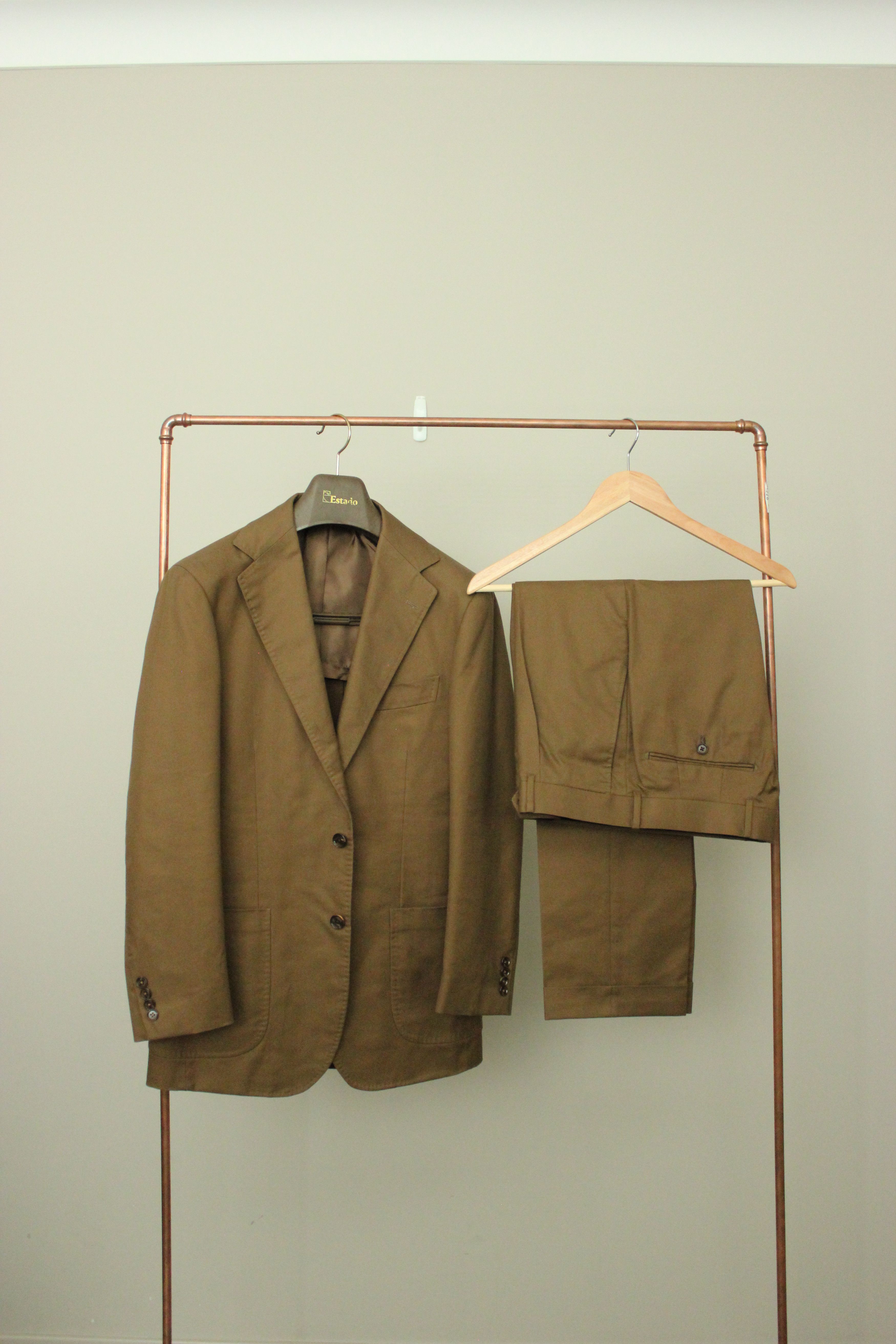 Ring Jacket Lamarche 100% Cotton Suit Toffee Size 36R - 1 Thumbnail