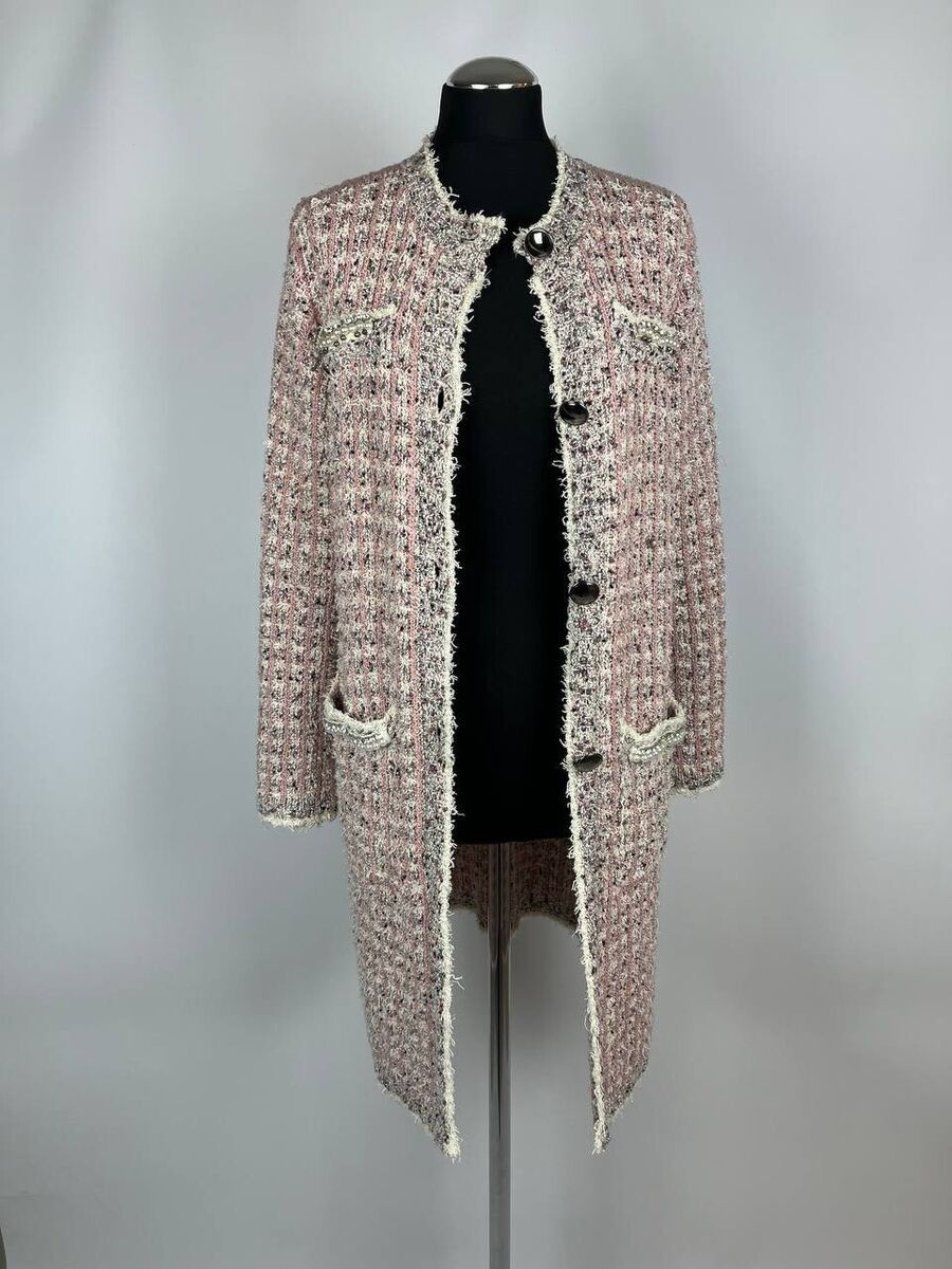 Designer × TWINSET TWINSET Jacquard Multicolor Coat Size S Made In Italy Size S / US 4 / IT 40 - 2 Thumbnail