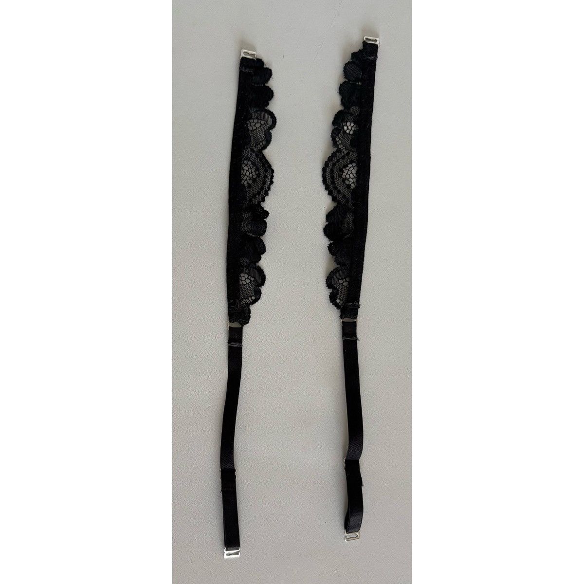 Vintage Black Lace Bra Straps Hosiery Lingerie Matching Pair Set 🖤 Size ONE SIZE - 3 Thumbnail