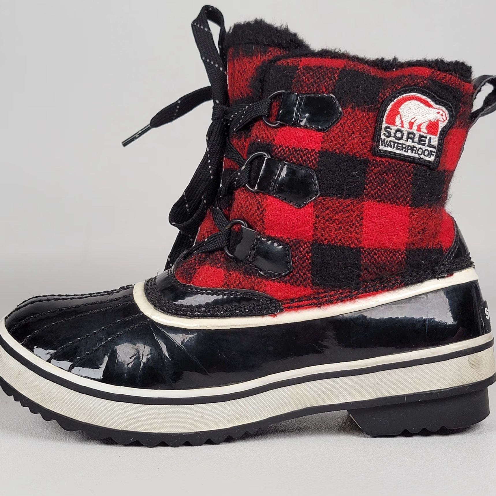 SOREL Sorel Torino Black Red Buffalo Plaid Winter Boots Womens Size 7 Waterproof Snow Boot Fur Trim Faux Fur Lining Ankle Boots Size US 5 / IT 35 - 6 Thumbnail