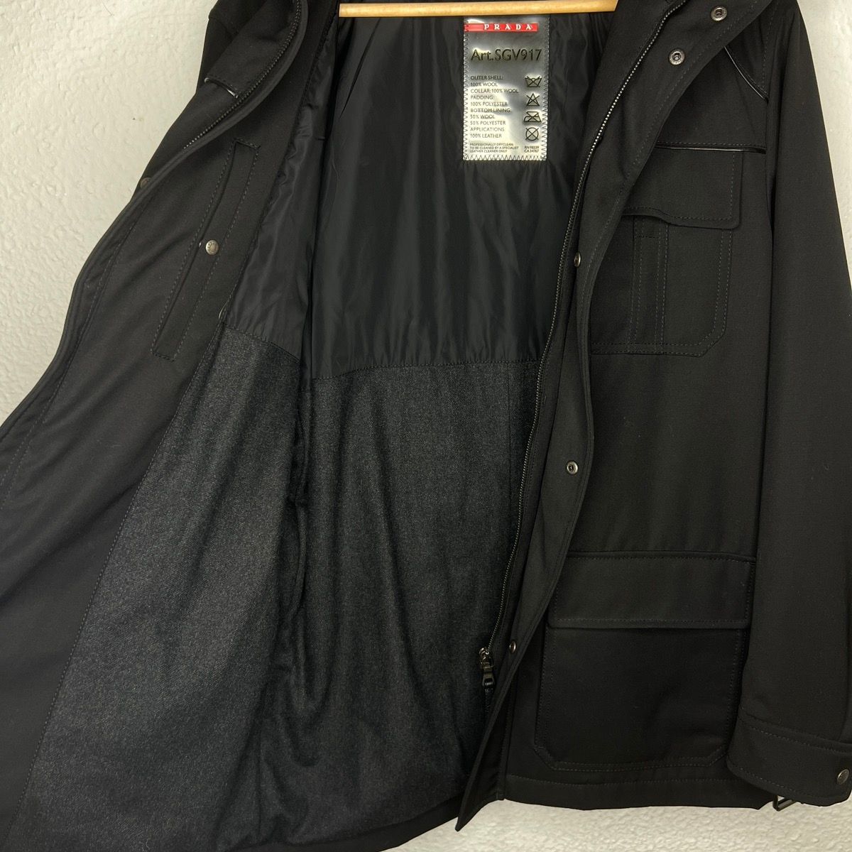 Prada Prada Milano Military Jacket Belted Coat Black Wool Designer Size US M / EU 48-50 / 2 - 9 Thumbnail