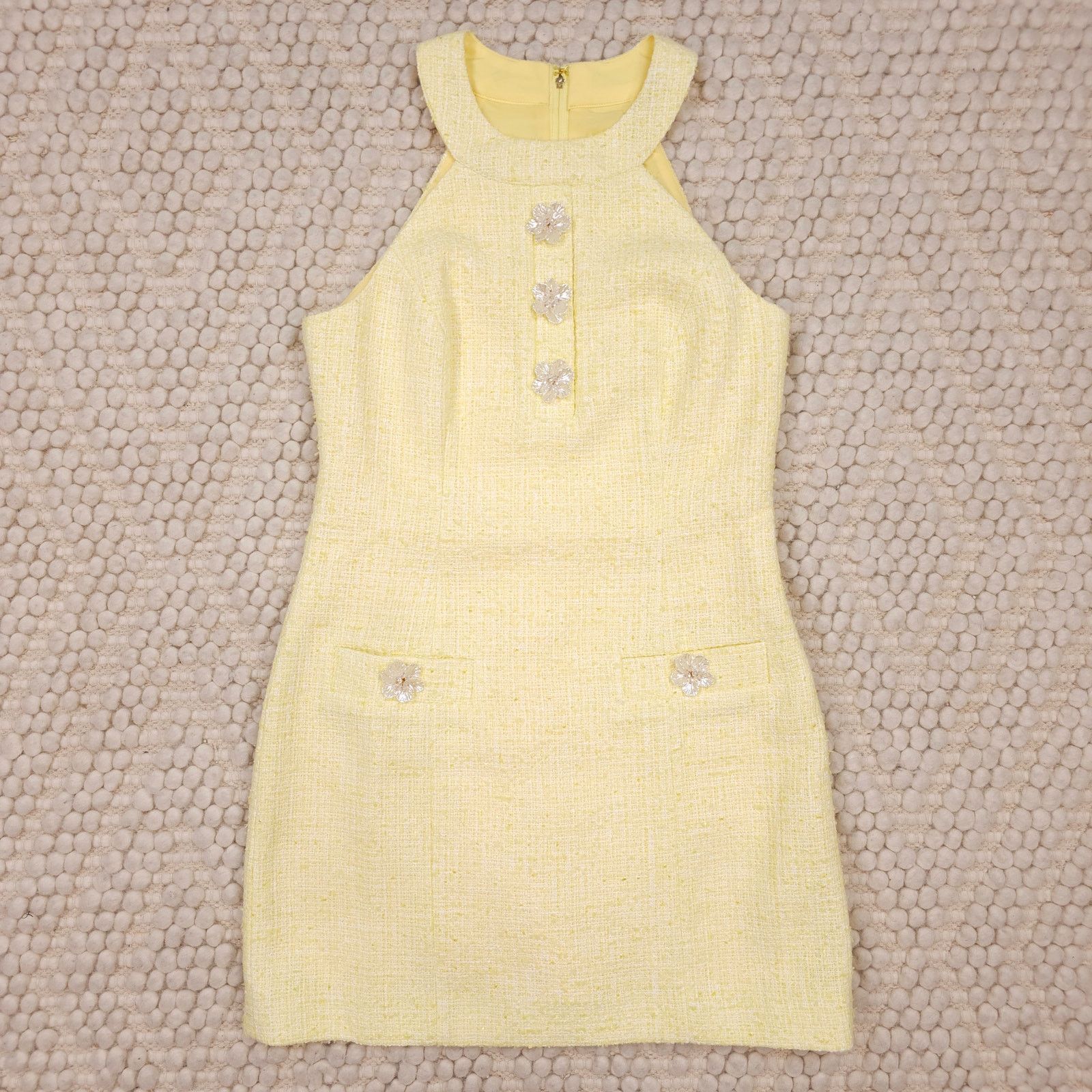 Lilly Pulitzer NWT Lilly Pulitzer Margarete Boucle Skirted Romper Yellow 6 Size M / US 6-8 / IT 42-44 - 6 Thumbnail