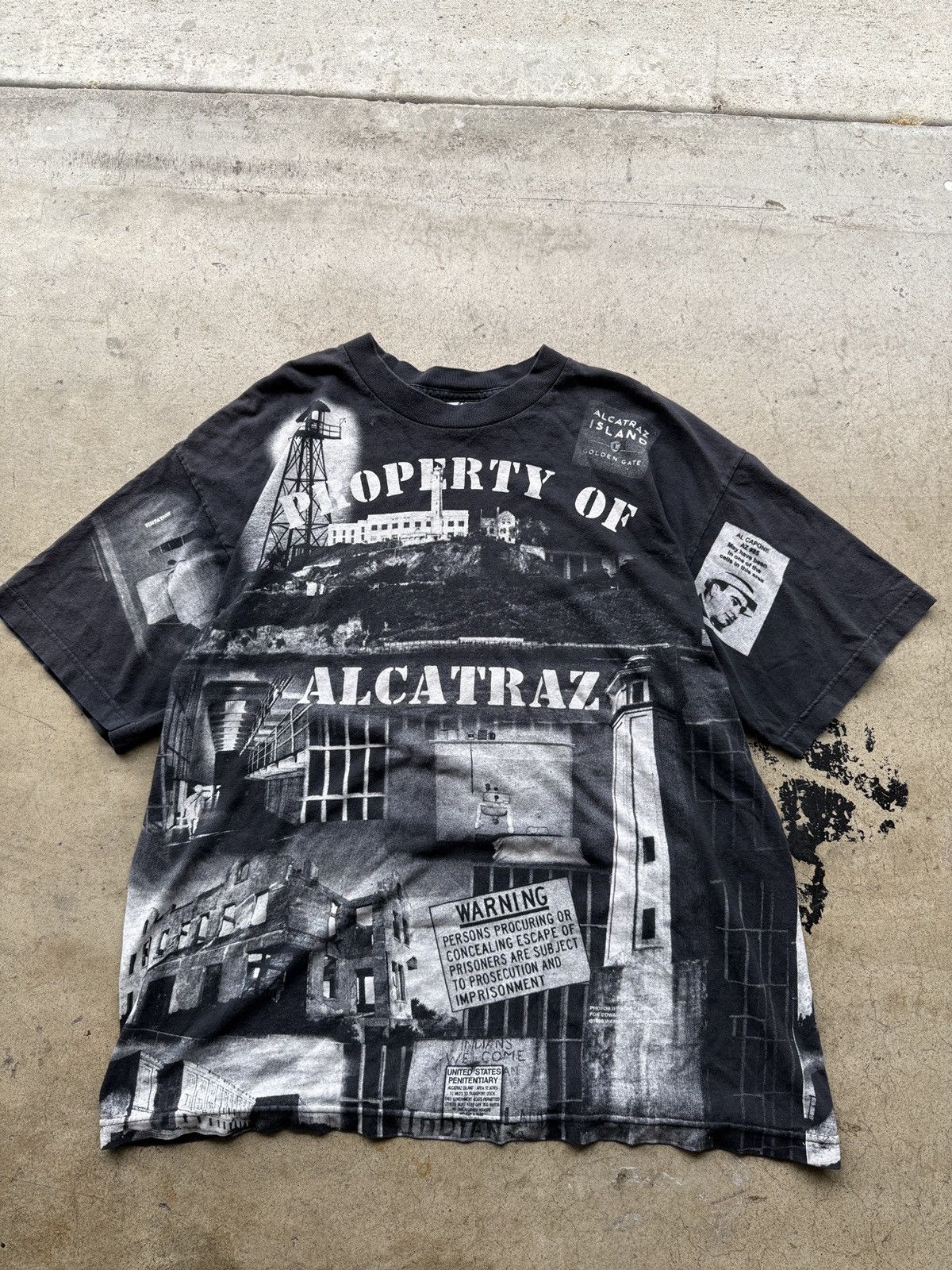 Japanese Brand × Vintage INSANE ALCATRAZ AOP Size US XL / EU 56 / 4 - 1 Thumbnail