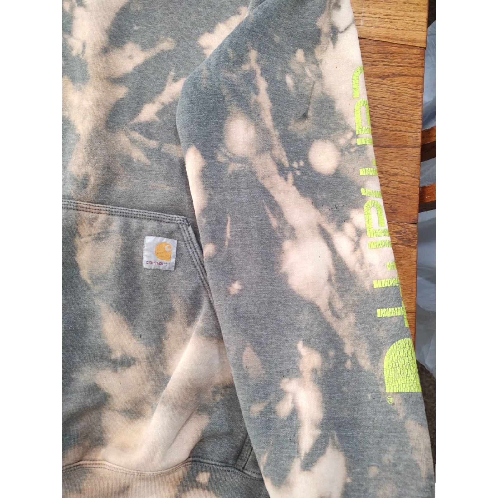 Carhartt Carhartt Mens Hoodie Logo Tie Dye Gray Small Loose Pullover Knit Sweatshirt Size US S / EU 44-46 / 1 - 5 Thumbnail