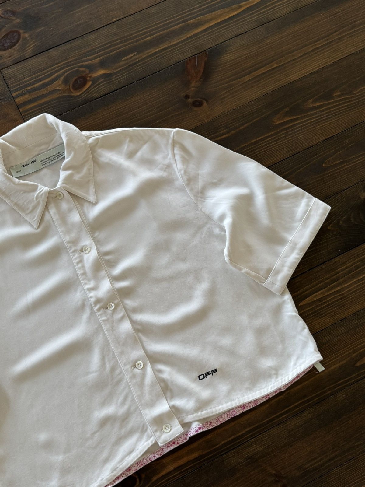 Off-White OFF White Glamour Design Cropped Button Up Shirt Size S / US 4 / IT 40 - 5 Thumbnail