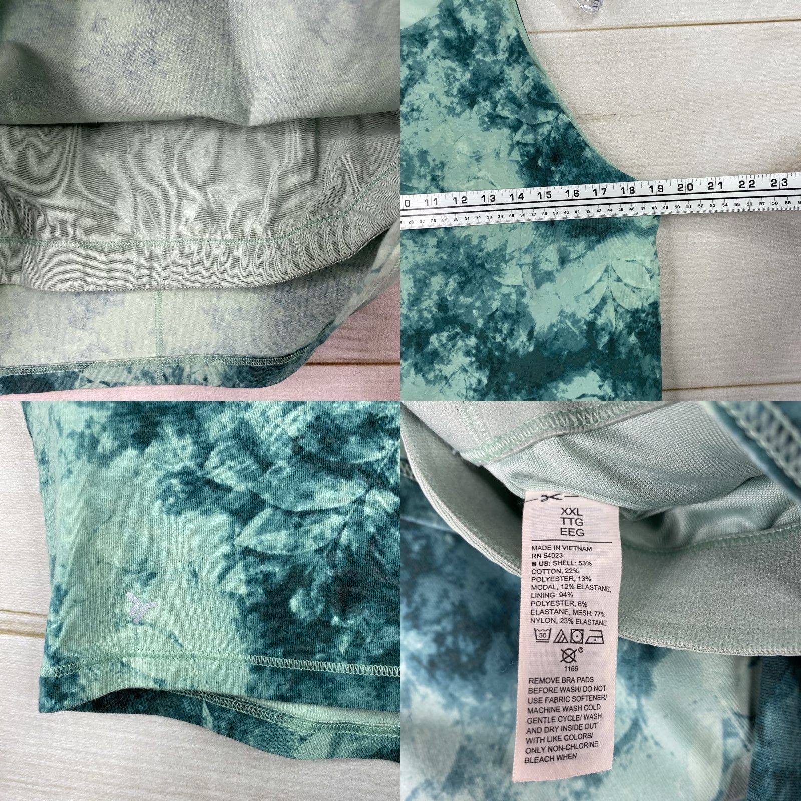 Old Navy Old Navy Sports Bra XXL Powerchill Light Support Green Racerback Wireless 2XL Plus Size Shaped Bra Women Activewear Size ONE SIZE - 8 Thumbnail