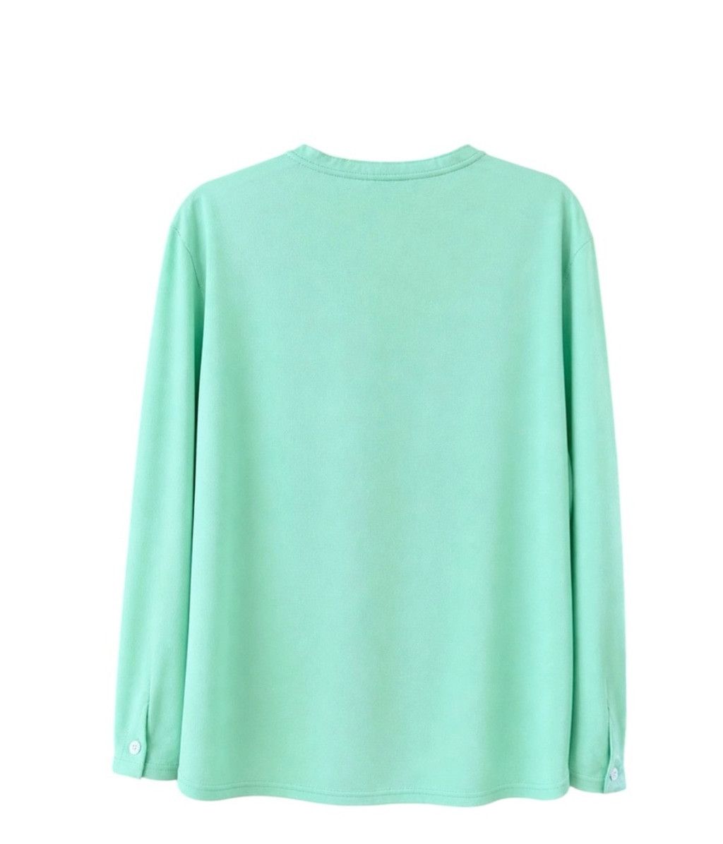 The Unbranded Brand Women's Unbranded Long Sleeve Tee 2X Mint Green Size XXL / US 16-18 / IT 52-54 - 9 Thumbnail