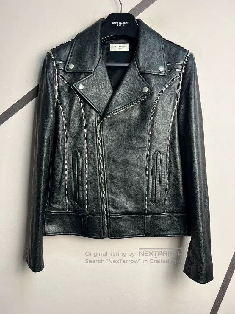 Saint Laurent Paris Saint Laurent Paris Goat Leather Multi-Zipper Biker Jacket Size US M / EU 48-50 / 2 - 1 Thumbnail