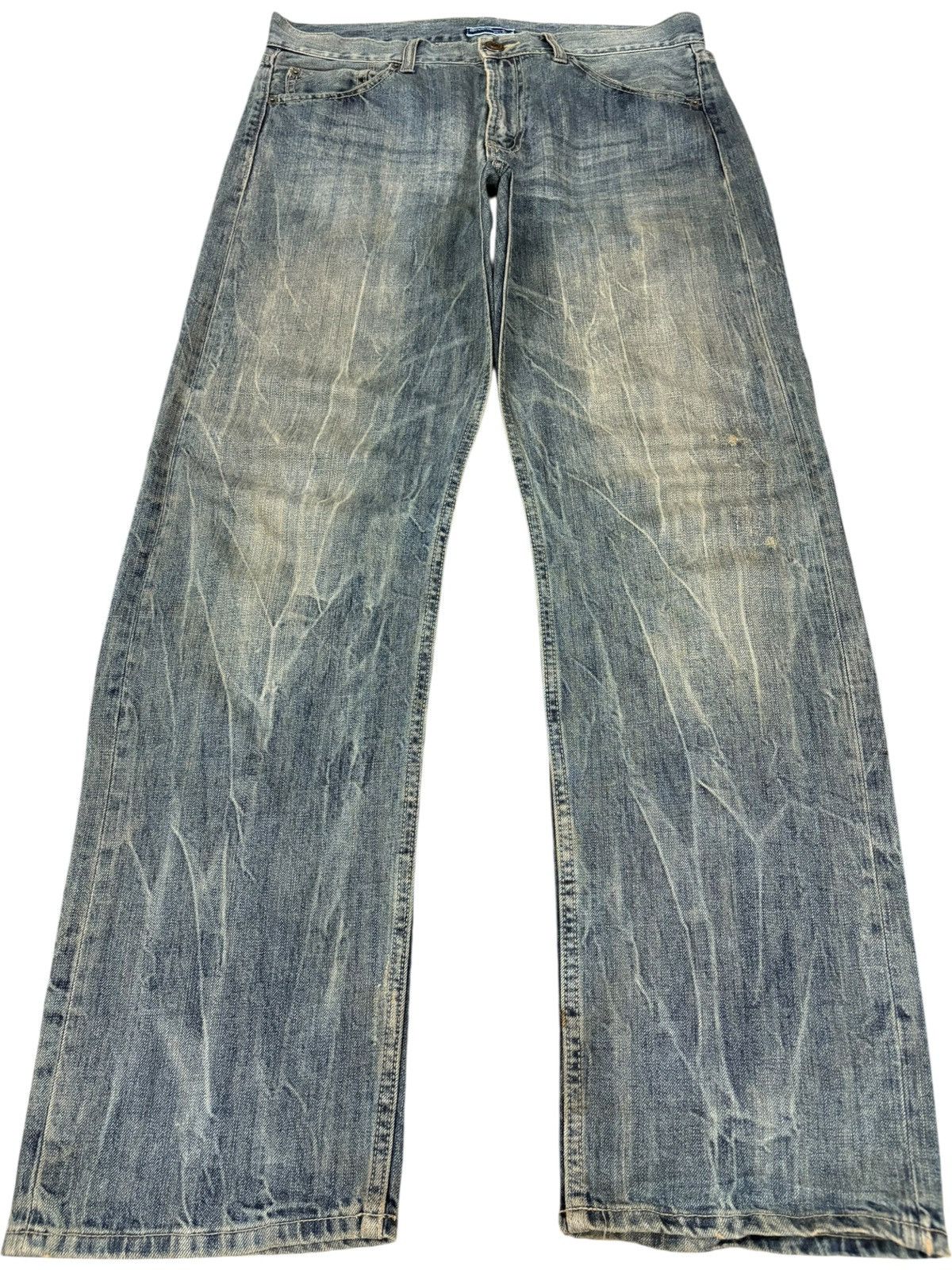 Japanese Brand Vintage Japanese Brand Rusty Wash Distress Baggy Jeans Size US 35 - 1 Thumbnail