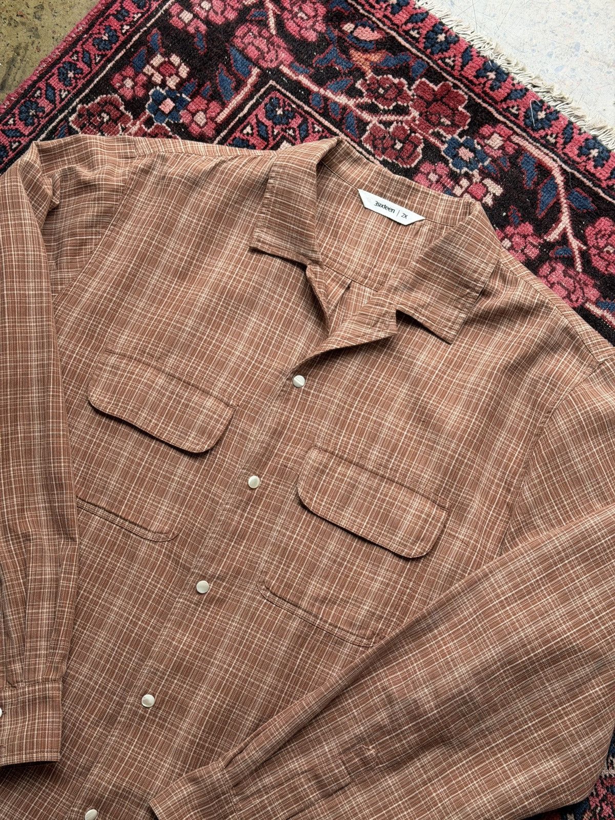 3sixteen Rust Brown Western Plaid Workshirt
