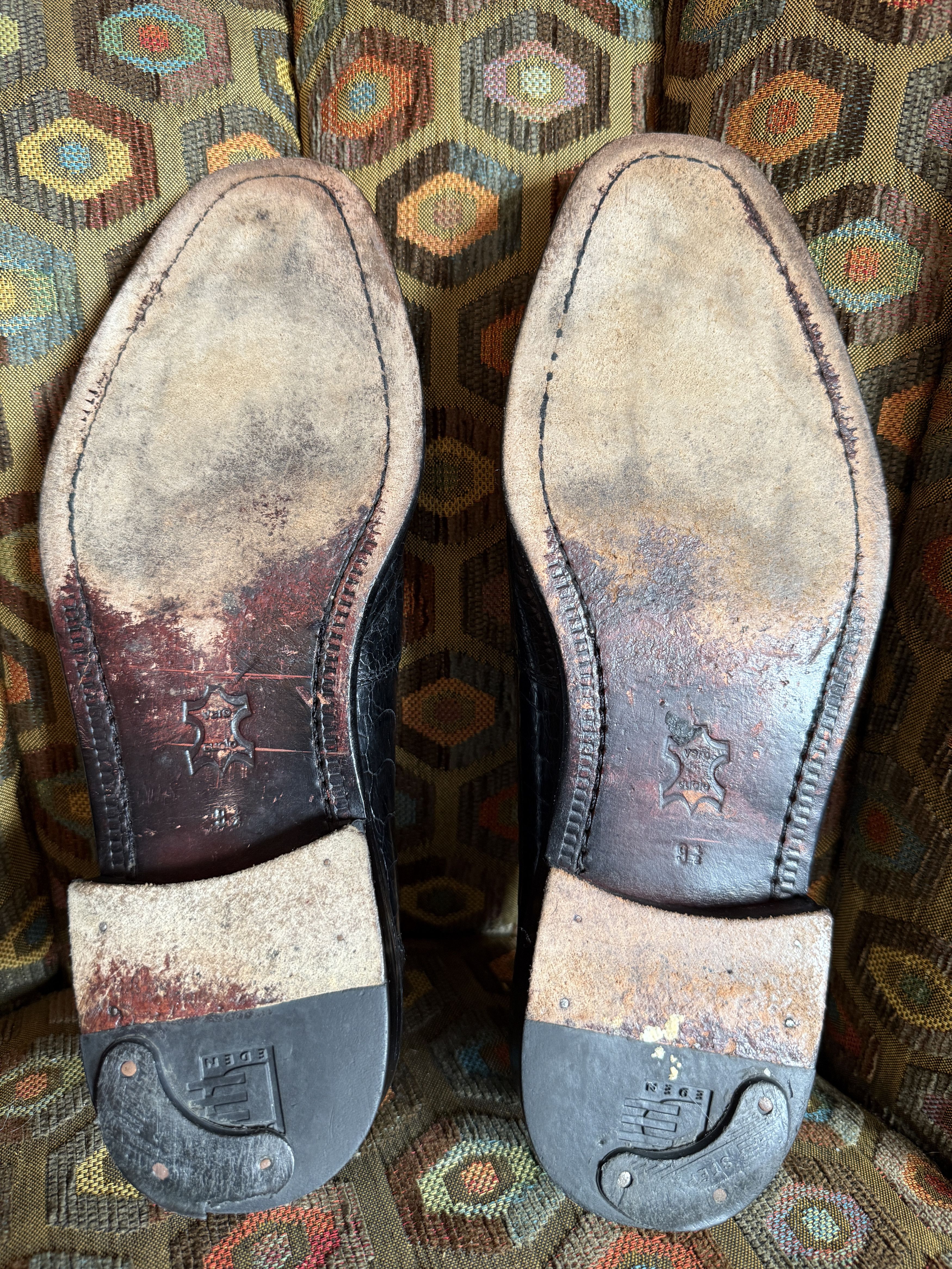 David Eden SALOMON ostrich leg cap-toe oxfords in black+box, bag, trees Size US 9.5 / EU 42-43 - 6 Thumbnail