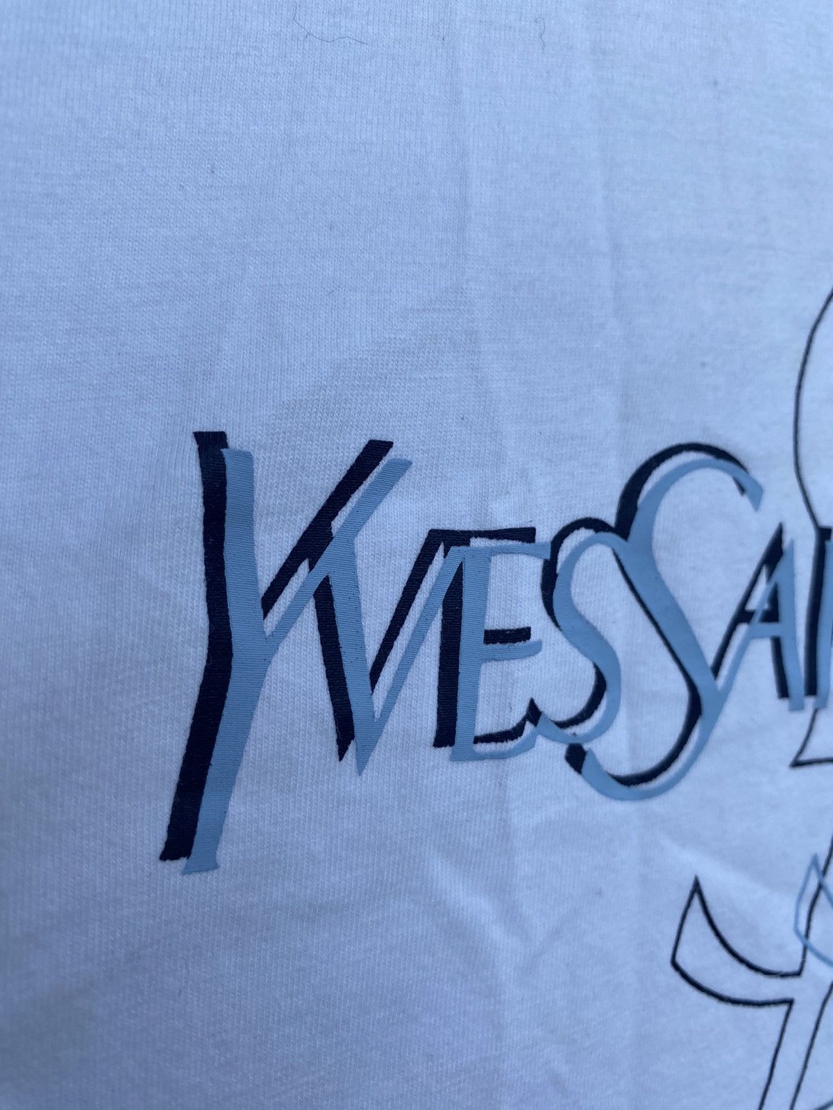 Yves Saint Laurent White YSL T-shirt Big Logo Summer YSL Shirt Size US M / EU 48-50 / 2 - 4 Thumbnail