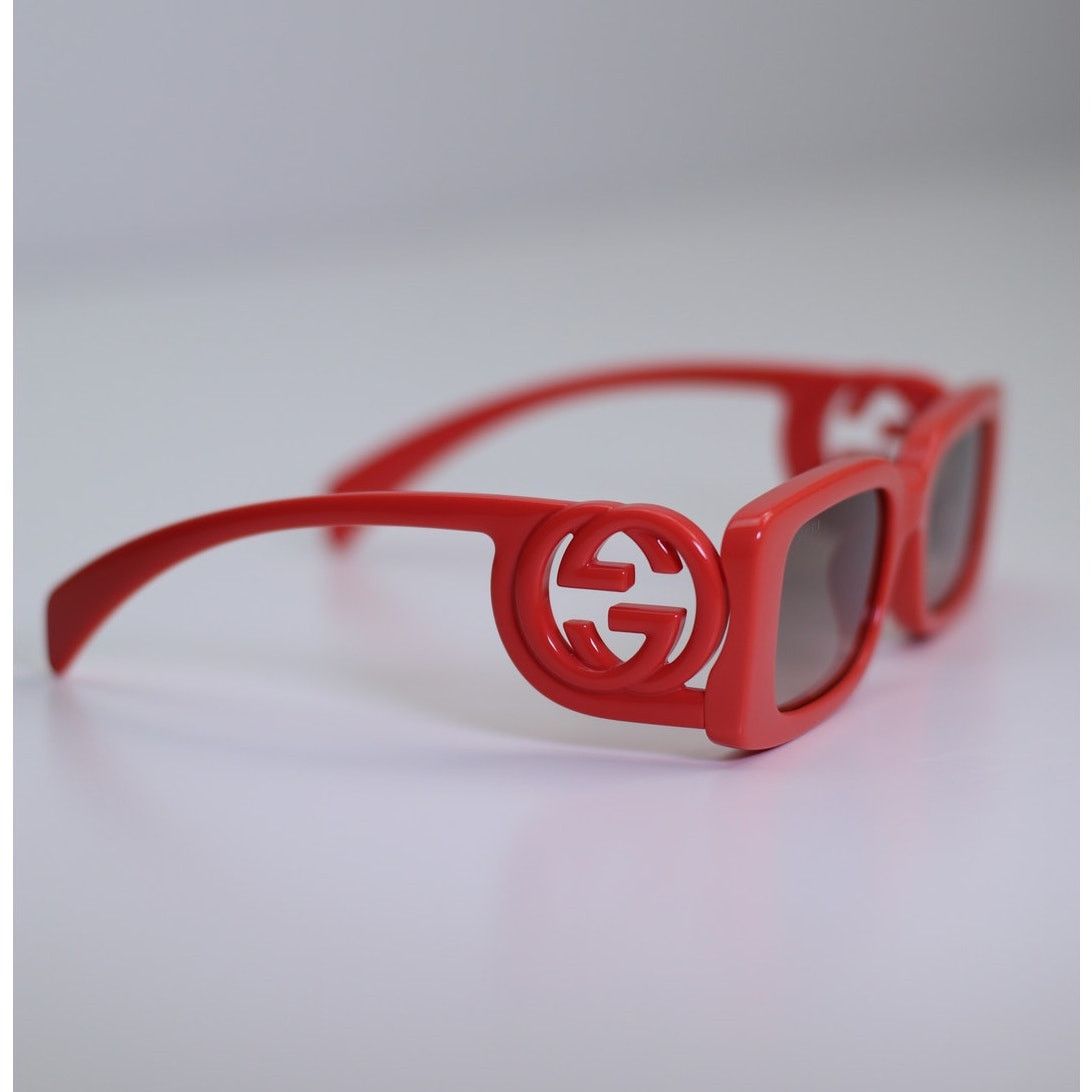 Gucci NEW Gucci GG1325S 005 Red Brown Gradient Women Authentic Size ONE SIZE - 4 Thumbnail