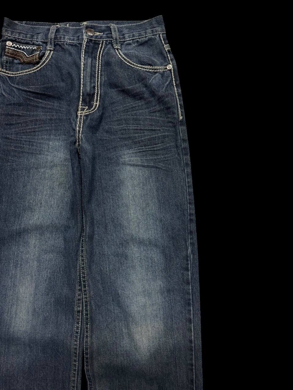 Tornado Mart SUPER BAGGY 90s Style Fubu Mudwash Wide Studded Jeans Size US 26 / EU 42 - 5 Thumbnail