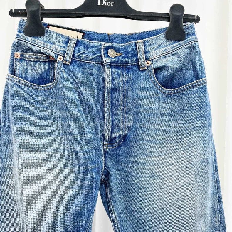 Gucci Gucci Logo Denim Pants W24 Size-2506 Size 33" - 3 Thumbnail