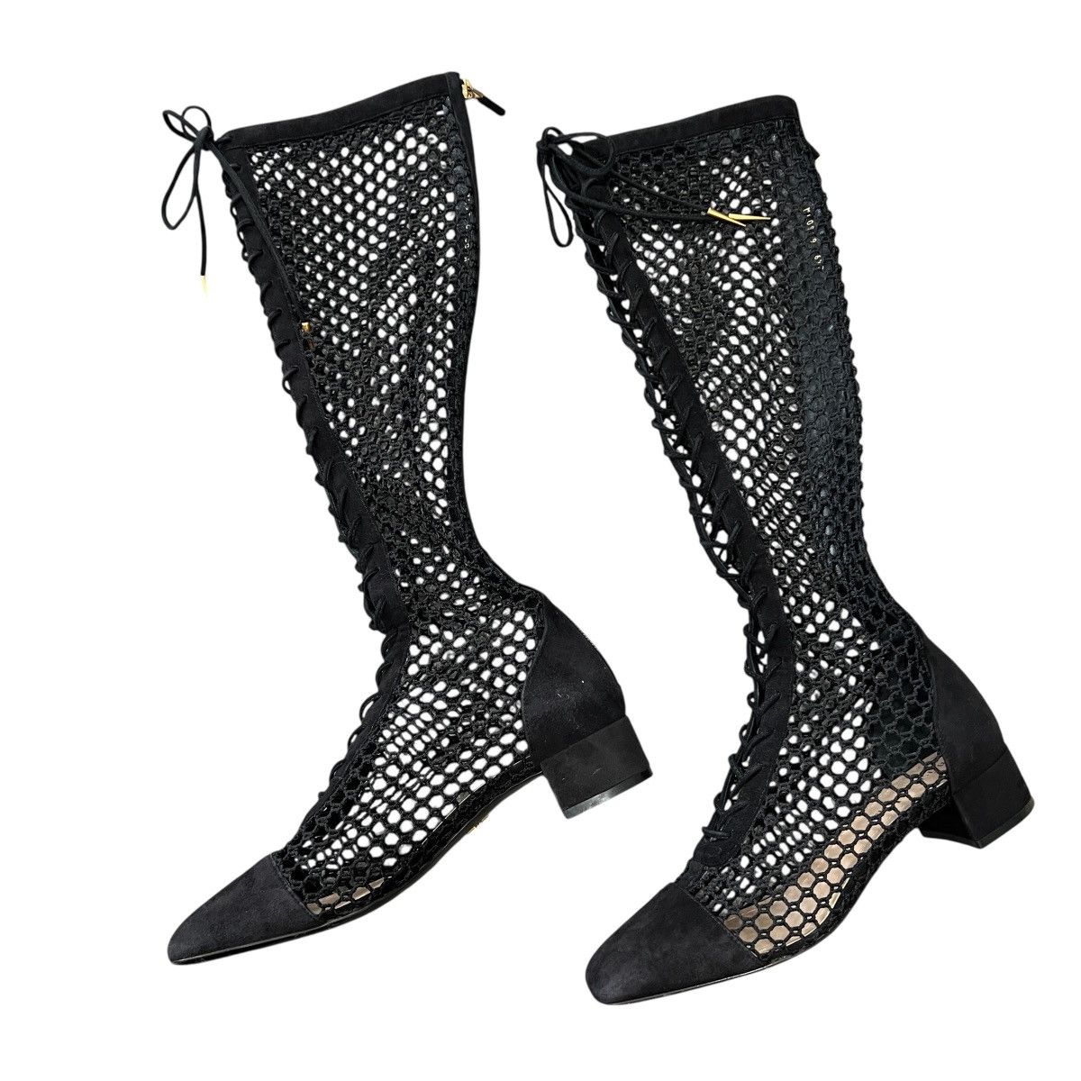 Dior Christian Dior Naughtily-D Suede Mesh Statement Boots Size US 6.5 / IT 36.5 - 1 Thumbnail