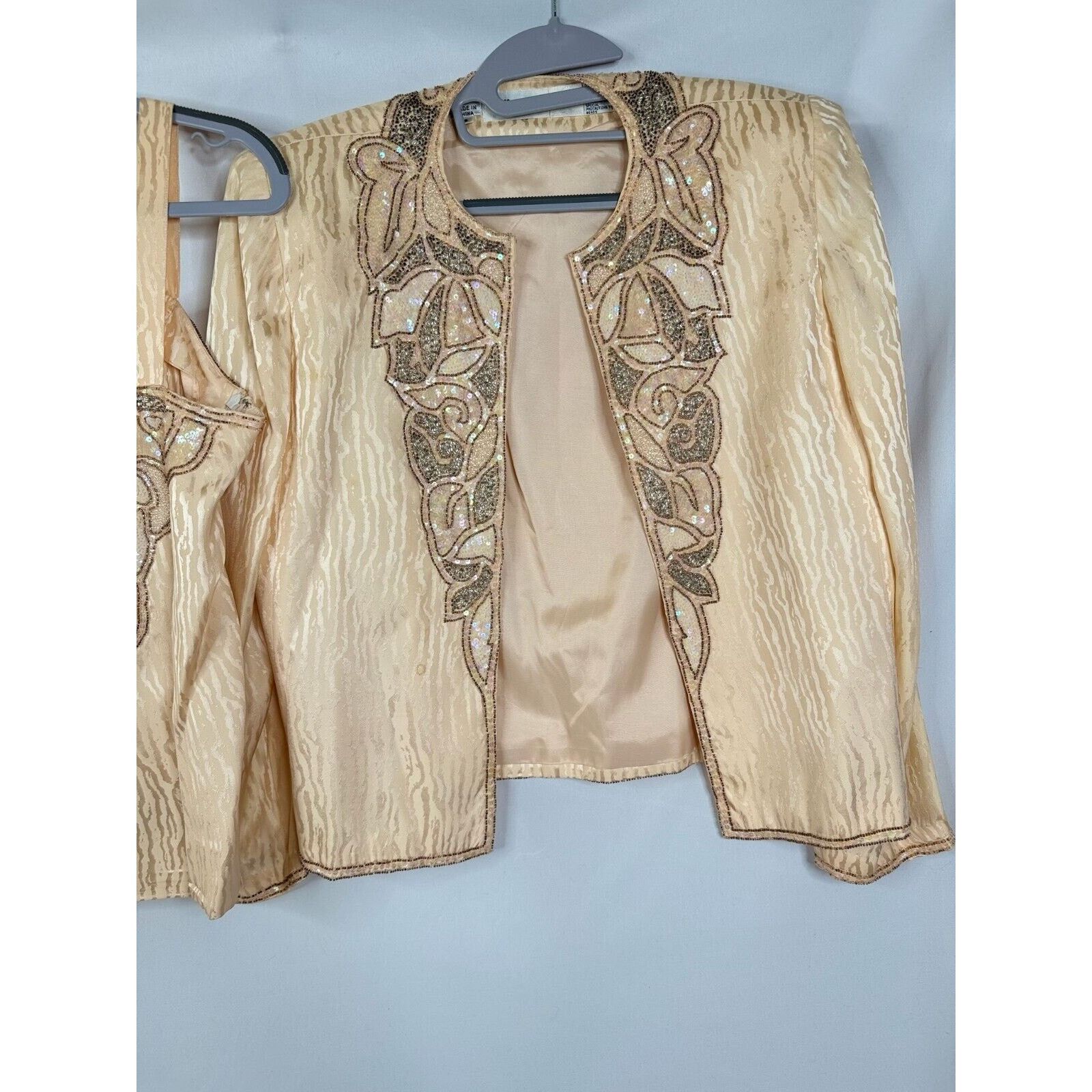 Vintage Vintage D'ore Women's 3 Piece Embroidered Peach Skirt Set Size M / US 6-8 / IT 42-44 - 17 Thumbnail