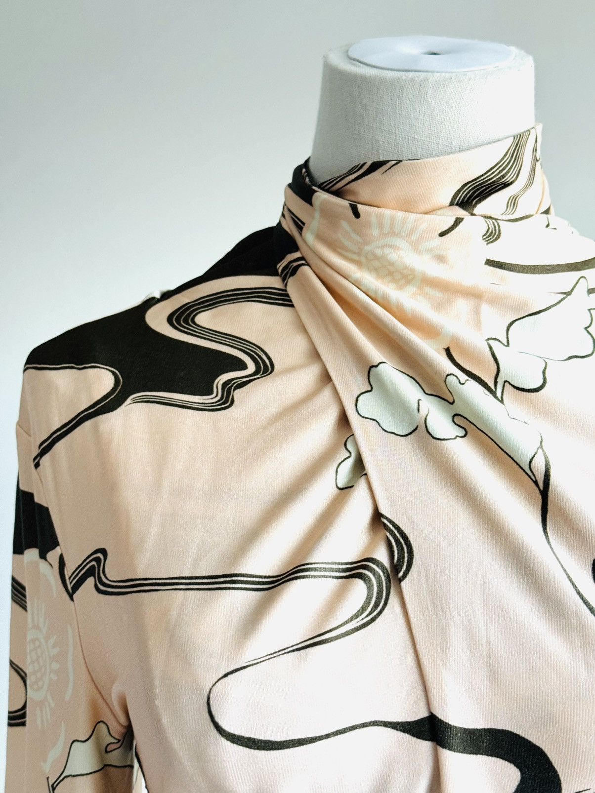 Jil Sander New ‘23 Jil Sander Midi dress peony abstract print sz 32 xs Size XXS / US 00 / IT 34 - 6 Thumbnail