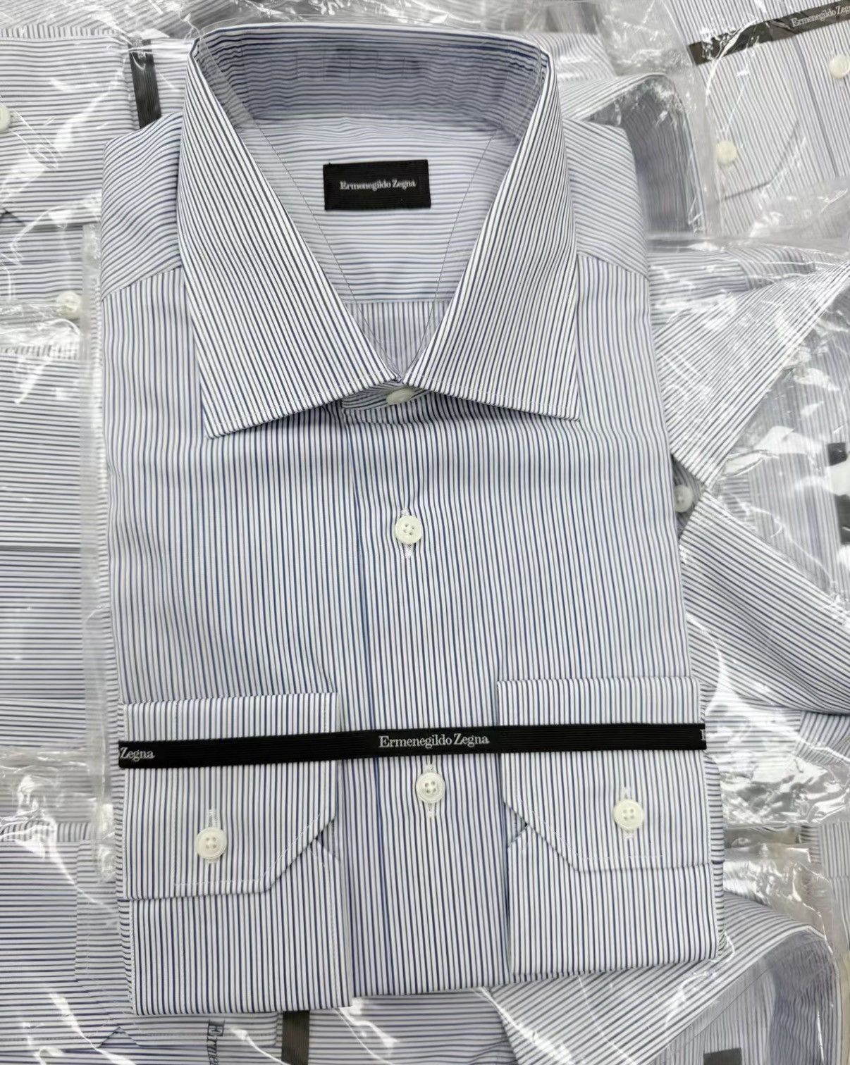 Ermenegildo Zegna Ermenegildo Zegna 100% Cotton Long Sleeve Shirt J30 Size US M / EU 48-50 / 2 - 7 Thumbnail