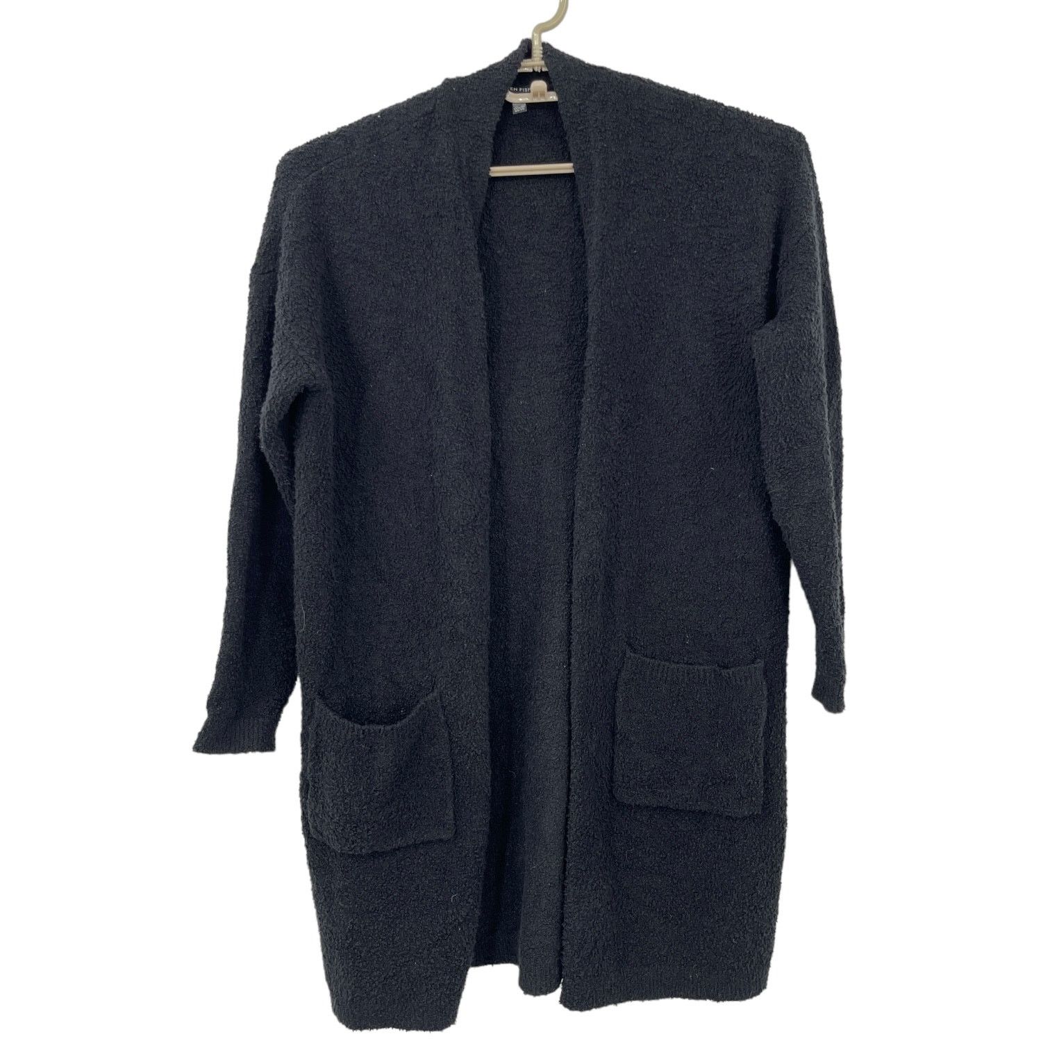 Eileen Fisher Eileen Fisher Cotton Boucle Long Cardigan Black XS/Small Size S / US 4 / IT 40 - 2 Thumbnail