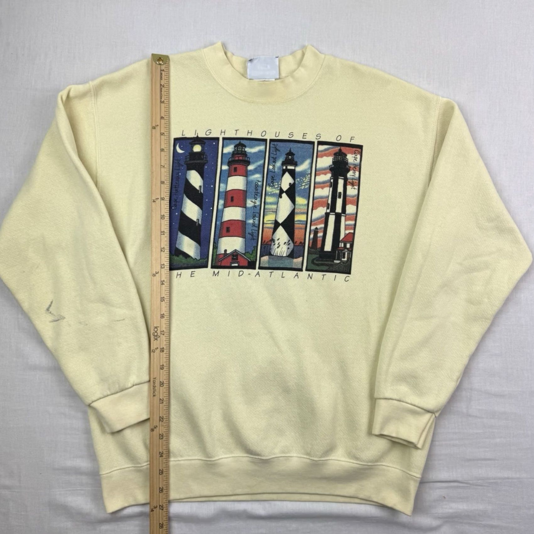 Lee VINTAGE Lee Sweatshirt Shirt Adult L Yellow Beach Ocean Nature 90s Men Mens Size US L / EU 52-54 / 3 - 6 Thumbnail