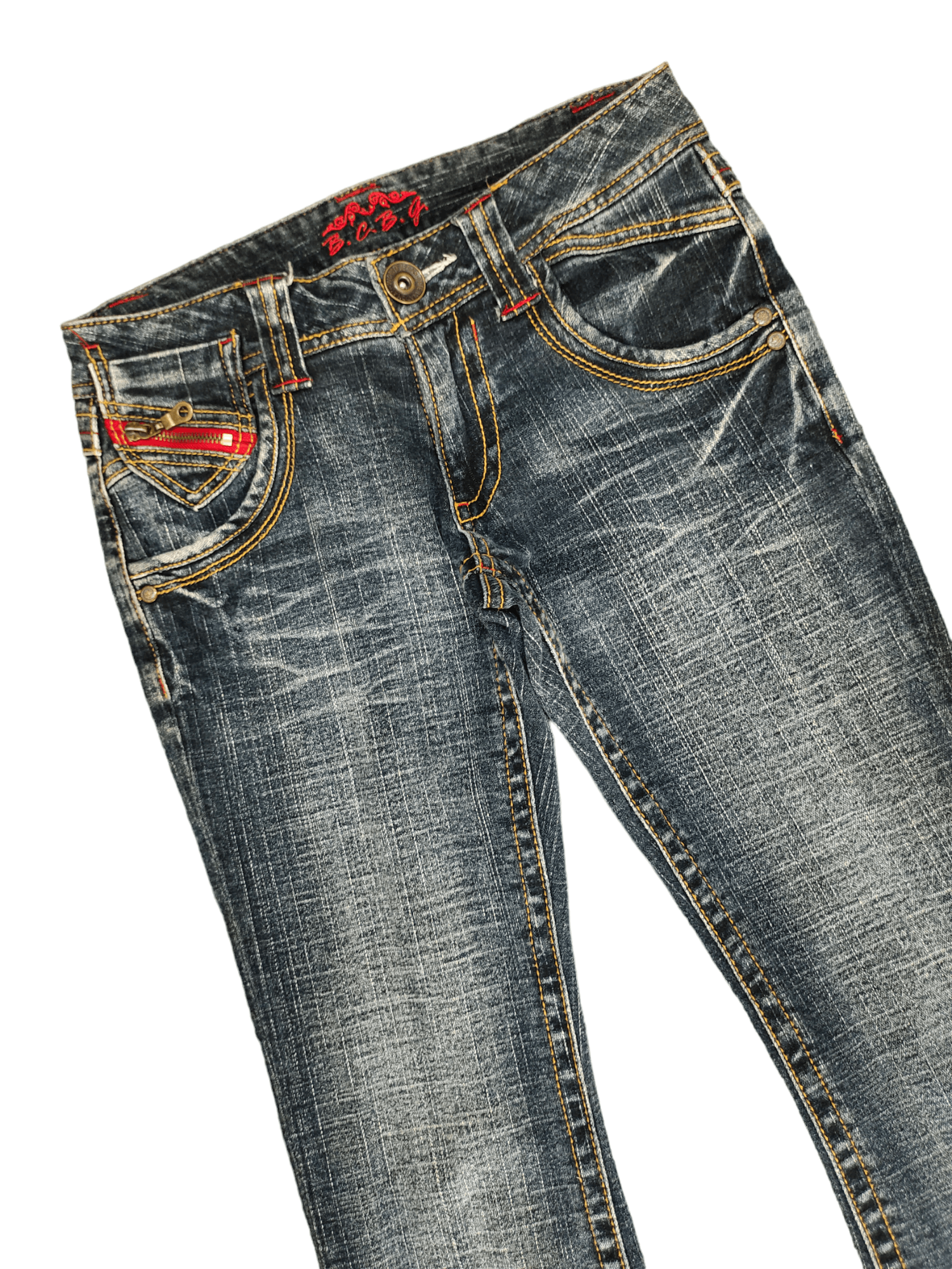 If Six Was Nine Flare Jeans Bcbg Distress Faded Low Rise Boot Cut Y2k Size US 27 - 14 Thumbnail