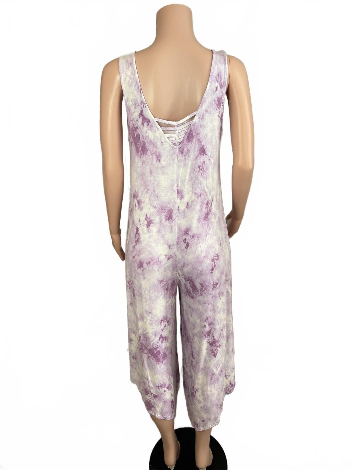 Cosmic Wonder Hippie Boho Sleeveless Tie-Dye Jumpsuit. Small. Size 28" / US 6 / IT 42 - 4 Thumbnail