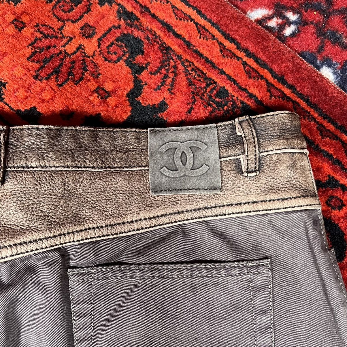 Chanel Vintage CHANEL 01A Fall 2001 RTW Pants Leather Trim CC Logo Size 30" / US 8 / IT 44 - 8 Thumbnail