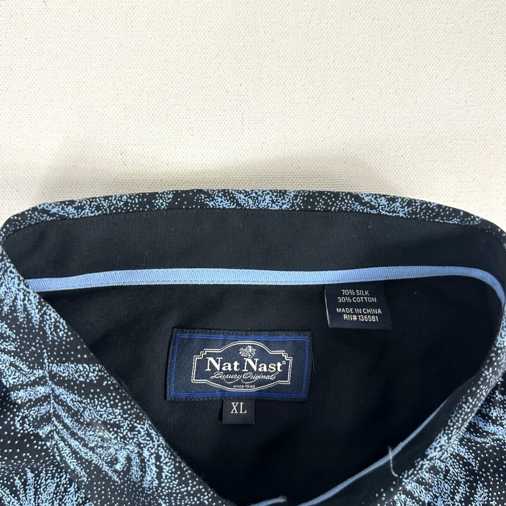 Nat Nast Nat Nast Shirt Mens XL Blue Silk Bowling Floral Camp Luxury Sleeve Size US XL / EU 56 / 4 - 5 Thumbnail