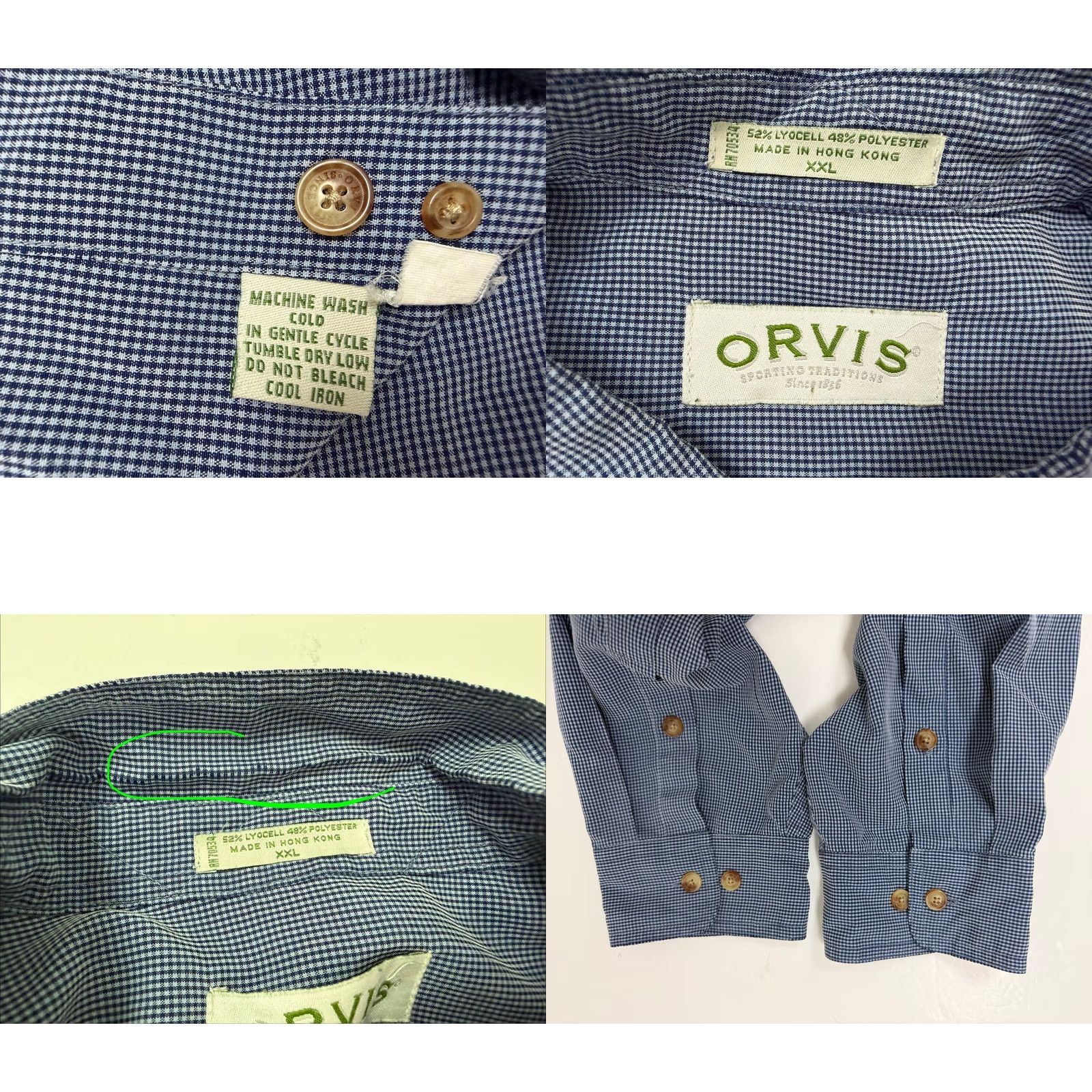 Orvis VINTAGE Orvis Shirt Men XXL Check Button Down Lyocell Polyester Outdoors Casual Size US XXL / EU 58 / 5 - 9 Thumbnail