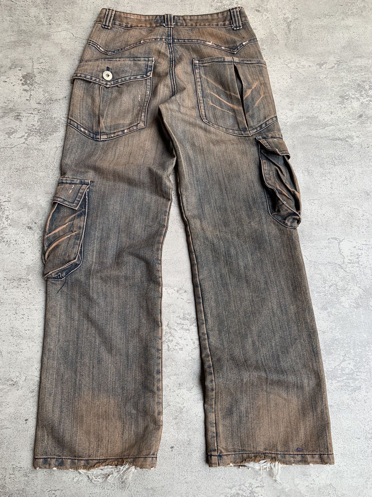 Japanese Brand PAULO DEL LUNGO 3d multipocket cargo jeans Size US 29 - 6 Thumbnail