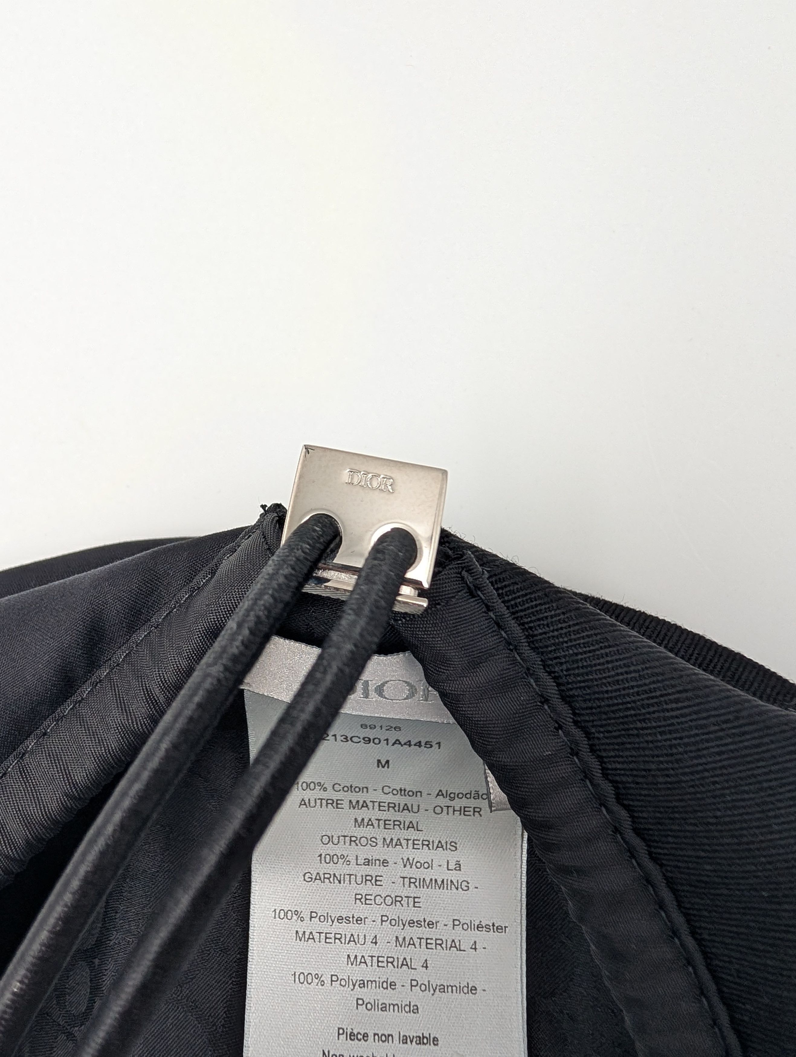 Dior × Sacai Black Beret With Drawstring Size ONE SIZE - 9 Thumbnail