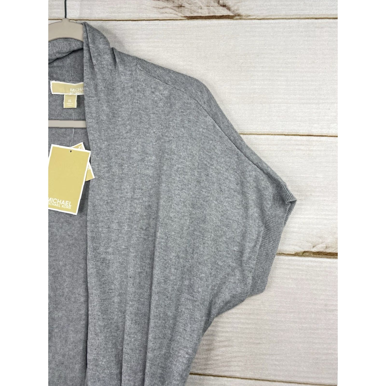 Michael Kors Michael Kors Cardigan Womens XL Gray 90s Open Dolman Sleeve Belted Knit Sweater Size XL / US 12-14 / IT 48-50 - 3 Thumbnail