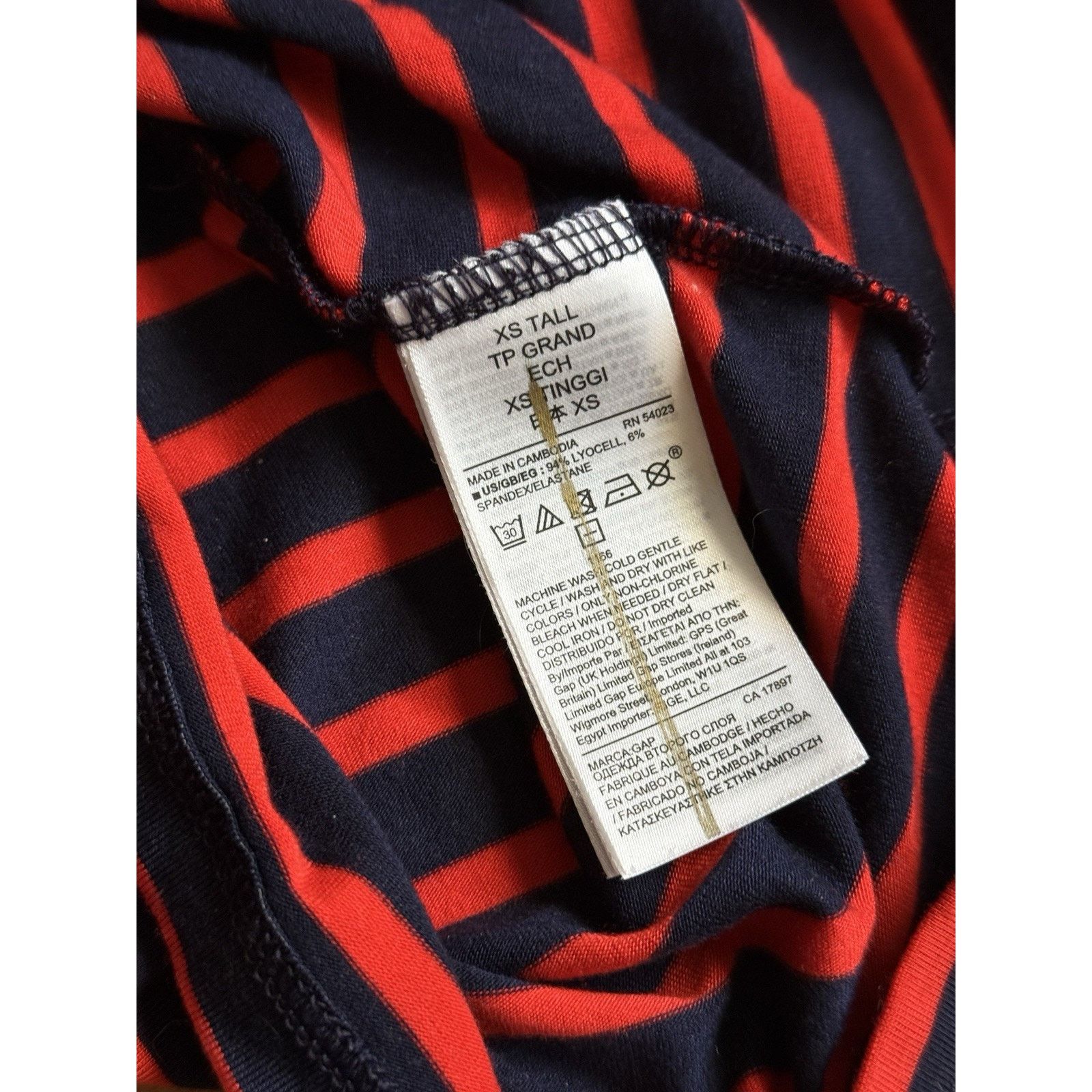 Gap GAP Women XS Tall Red Navy Stripe Long Sleeve Soft Spun Midi Size XS / US 0-2 / IT 36-38 - 5 Thumbnail